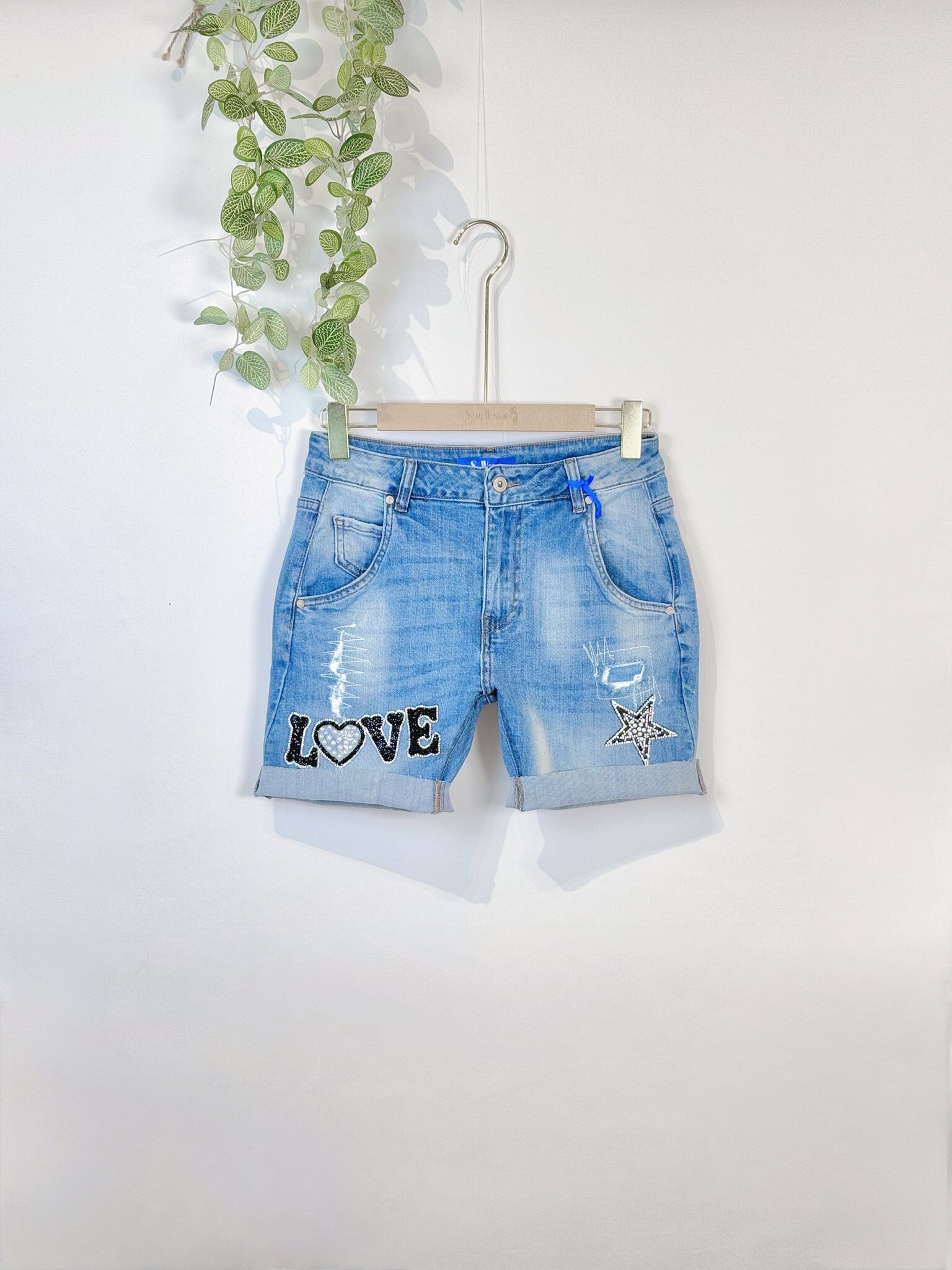 Grossista Sexy Woman - Jeans boyfriend blu, design originale, denim morbido, stile street