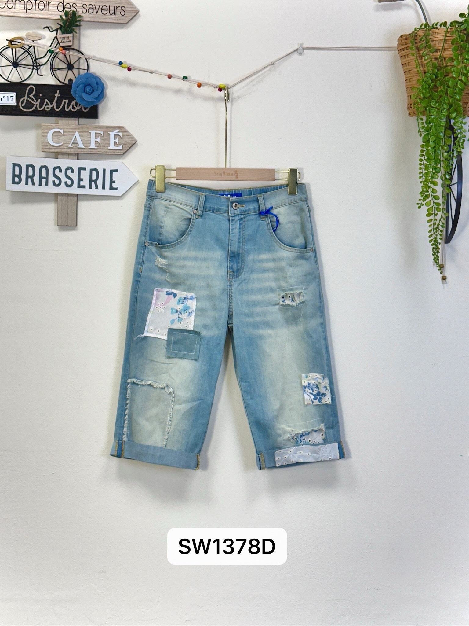 Wholesaler Sexy Woman - Bluefriend Fit jeans blue, soft shorts, streetwear style, vintage