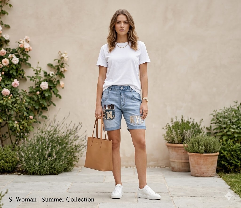 Mayorista Sexy Woman - Estos shorts de denim están adornados con lentejuelas y estampados, transmitiendo una atmósfera casual y relajada sin perder un toque elegante. Son un