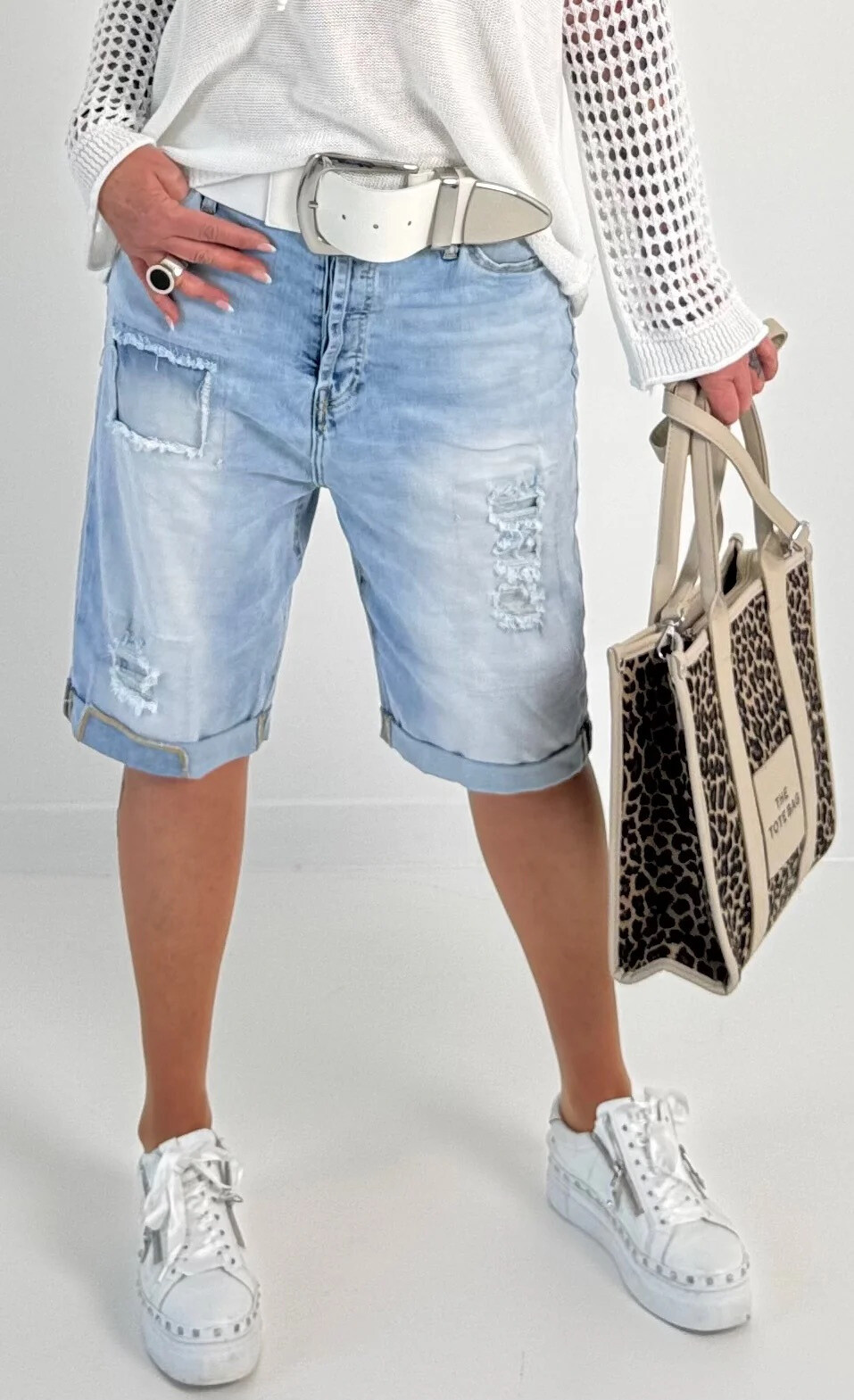 Großhändler Sexy Woman - Jeans Boyfriend Fit Blau, Originaldesign, Weicher Denim, Streetwear-Stil