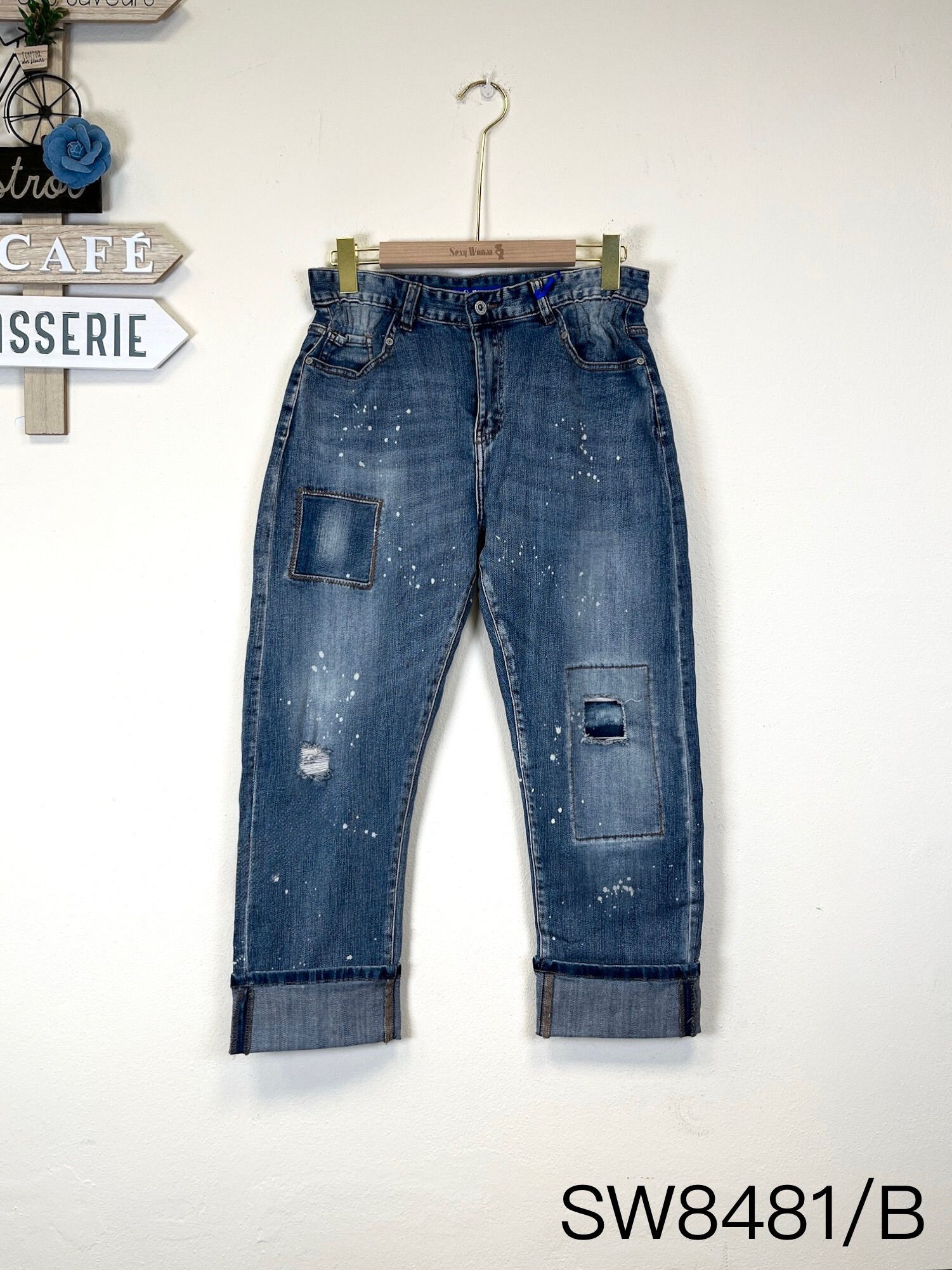 Wholesaler Sexy Woman - New winter style, blue, boyfriend style, ripped design, soft fabric, comfortable, fashionable and versatile, street style, long jeans.