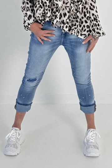 Wholesaler Sexy Woman - Jeans Boyfriend Fit Blue, Original Design, Soft Denim, Streetwear Style