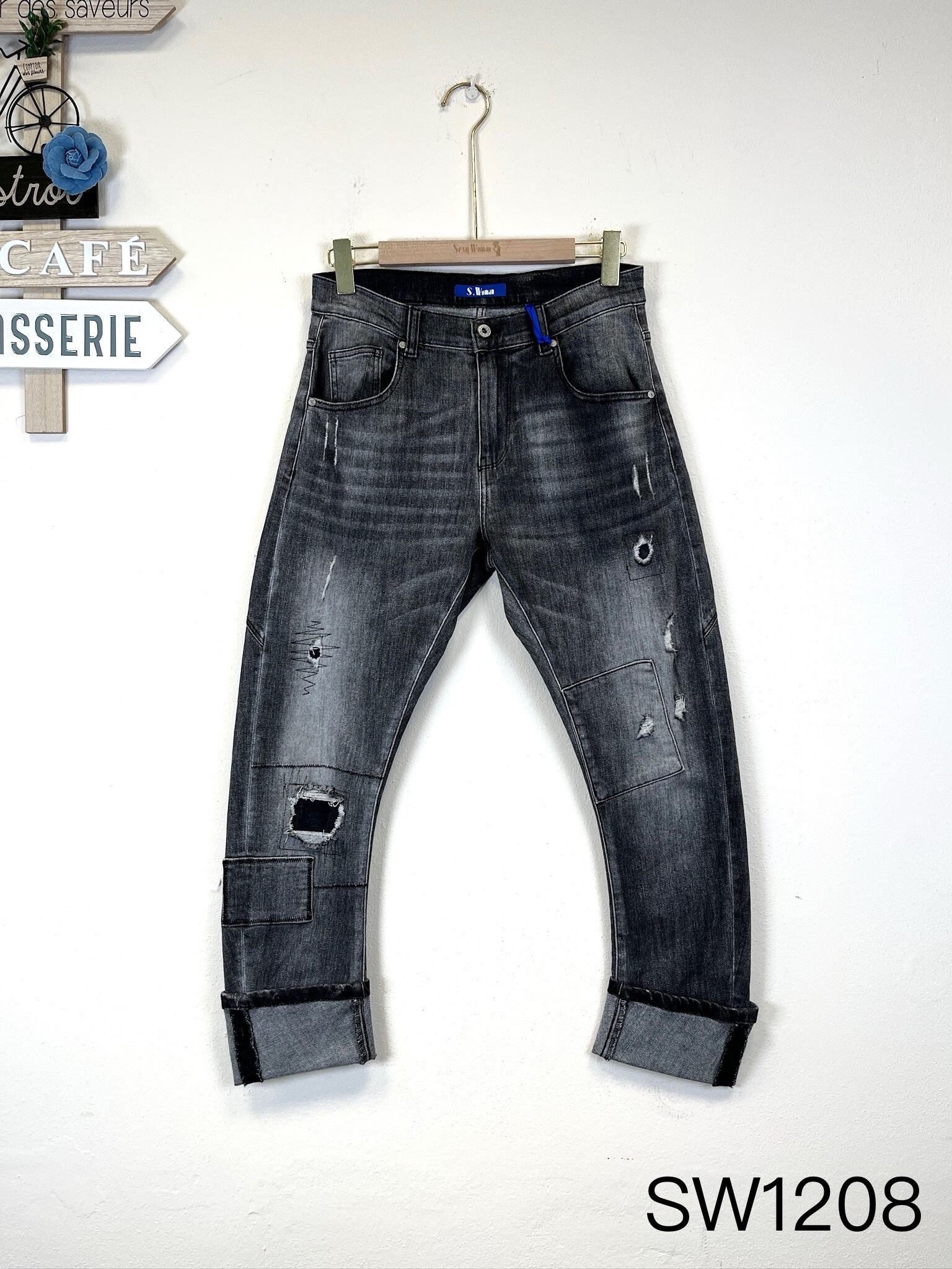 Mayorista Sexy Woman - Jeans Boyfriend Fit Gris Oscuro, Diseño Original, Pantalones Vaqueros Informales