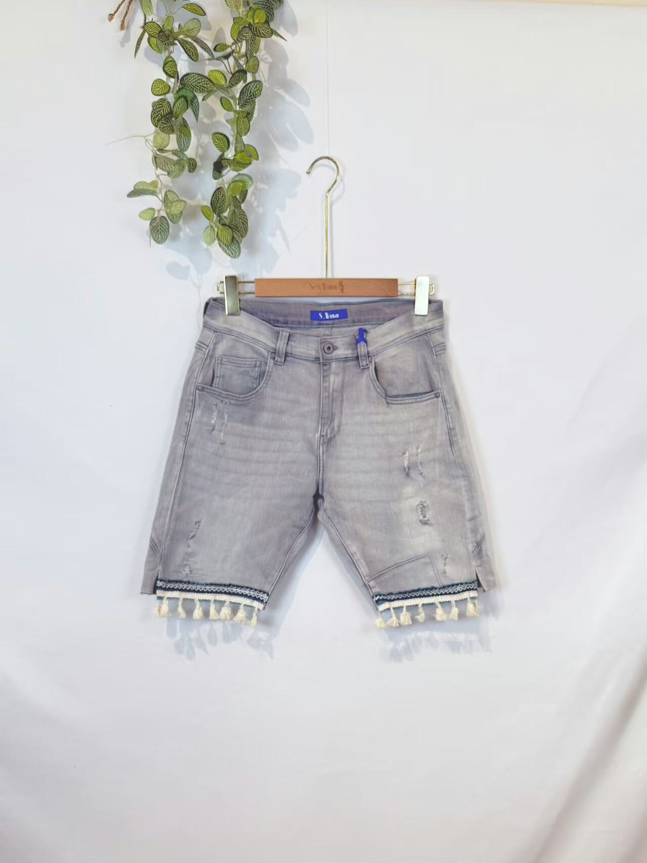 Grossista Sexy Woman - Jeans corti e morbidi, vestibilità boyfriend, grigi, stile street, casual
