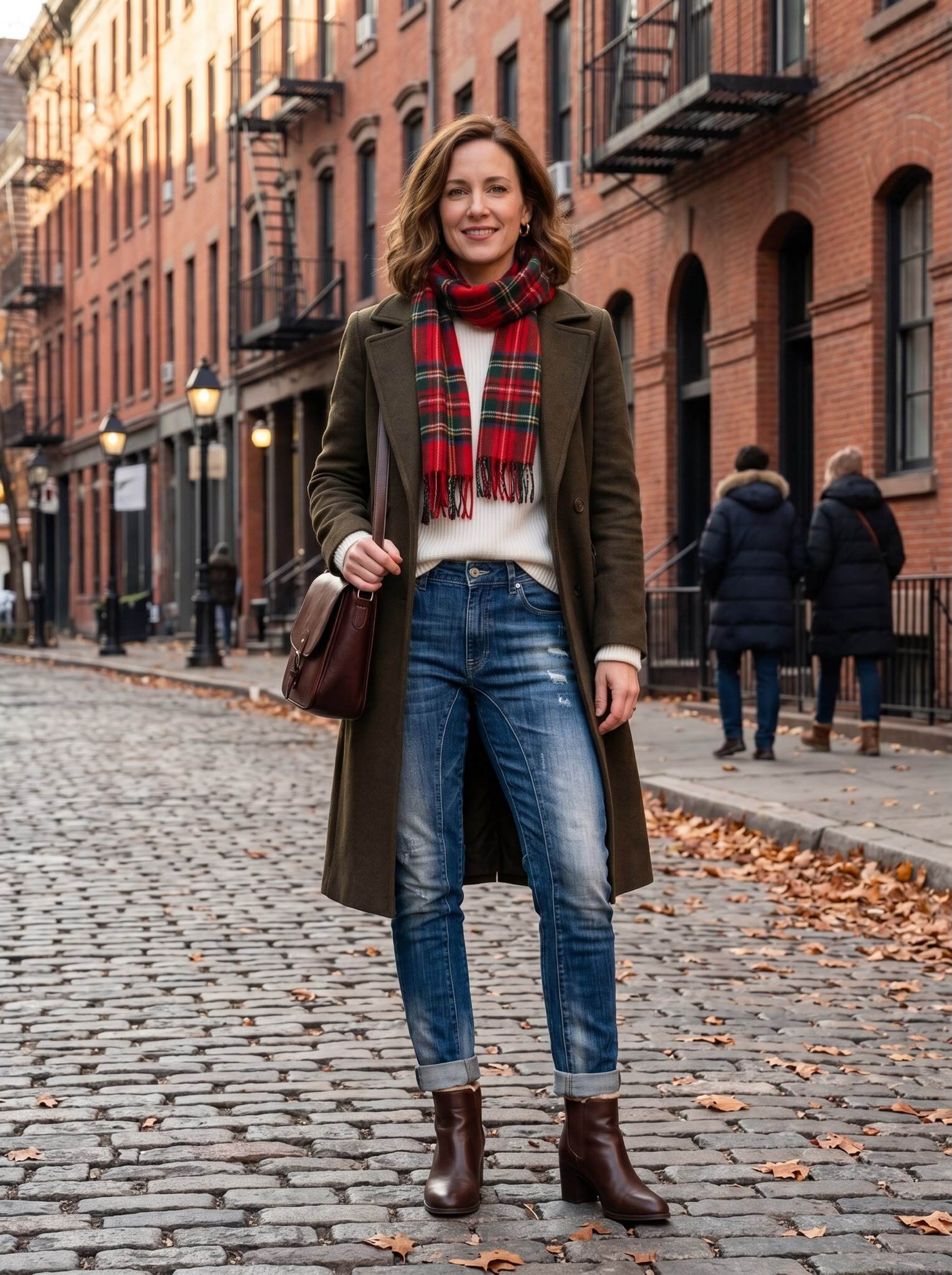 Wholesaler Sexy Woman - In winter, trendy blue, sudden color, long boyfriend style, slim and elastic, comfortable to wear, patch design for layering, stylish and versatile.