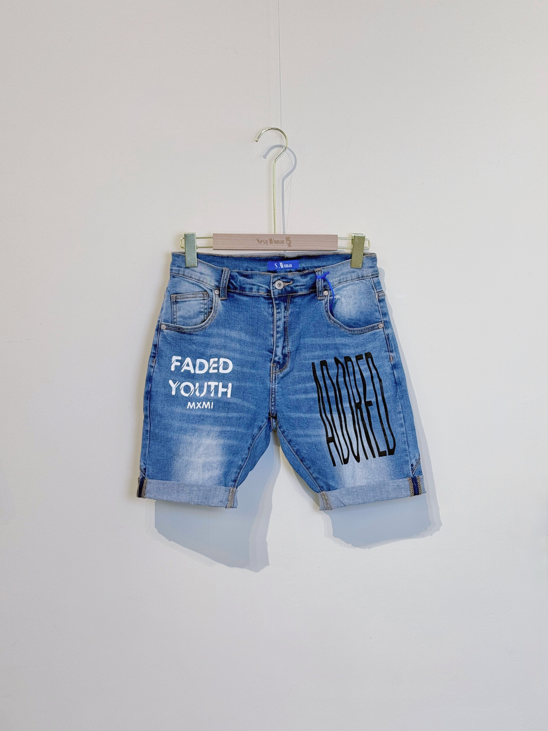 Grossista Sexy Woman - Jeans Boyfriend Fit Blu, Pantaloncino Morbido, Stile Streetwear, Casual