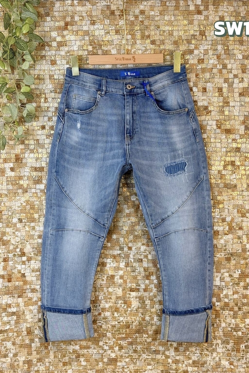 Wholesaler Sexy Woman - Jeans Boyfriend Fit Blue, Original Design, Street Denim Style, Trousers