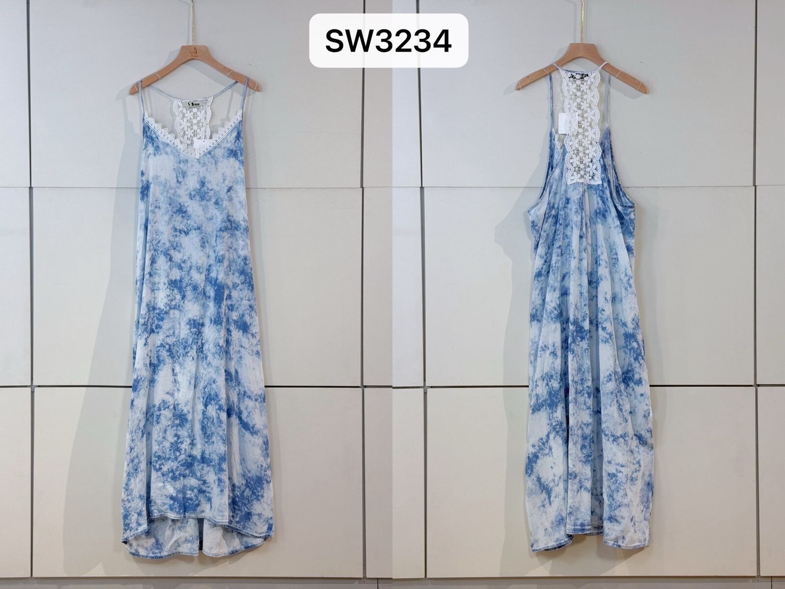 Grossista Sexy Woman - Abito lungo elegante e versatile, con pizzo unico, realizzato in un processo di risciacquo.