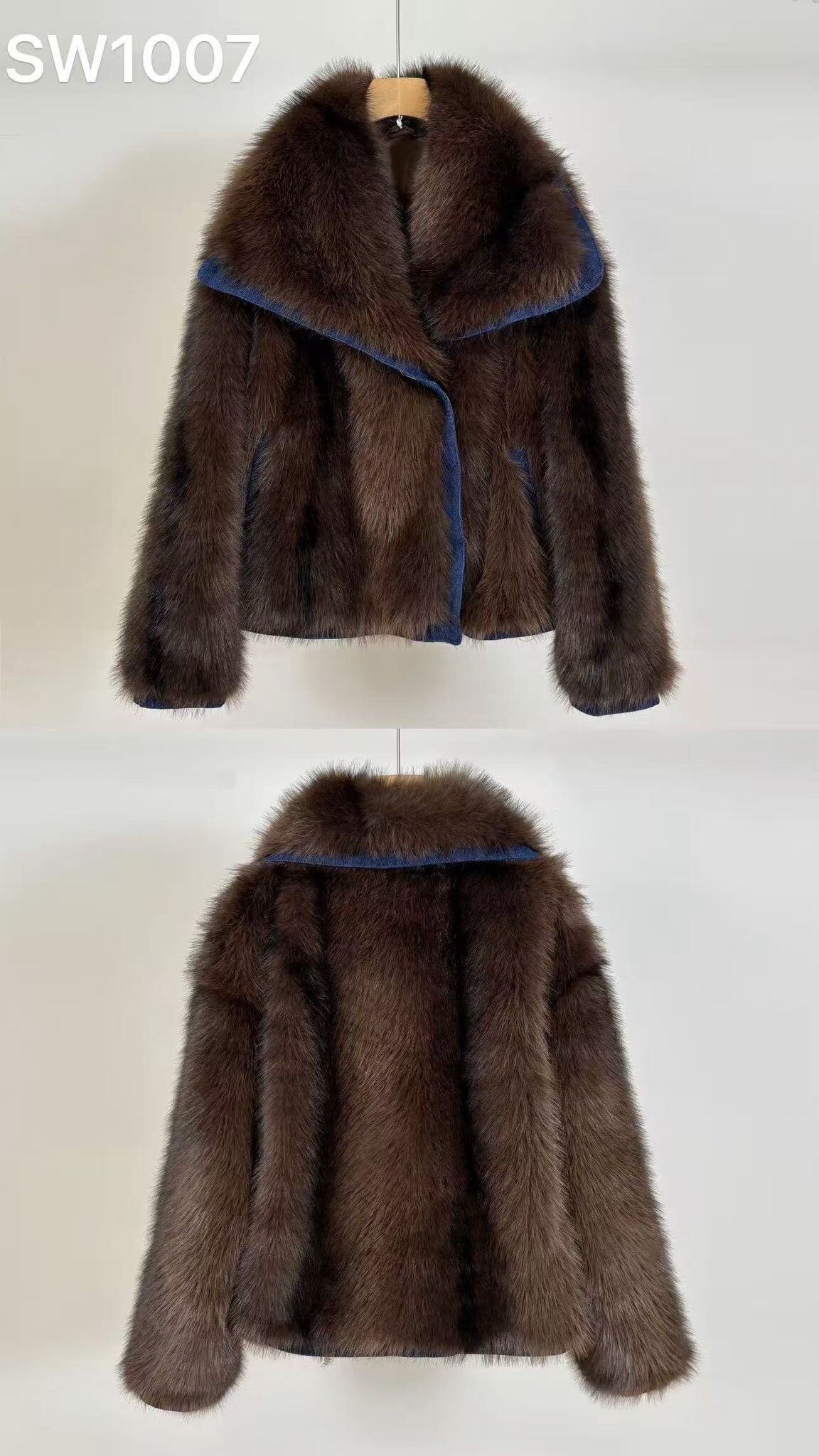 Grossiste Sexy Woman - Manteau en denim et fourrure Mode vestimentaire pour femmes Style moderne