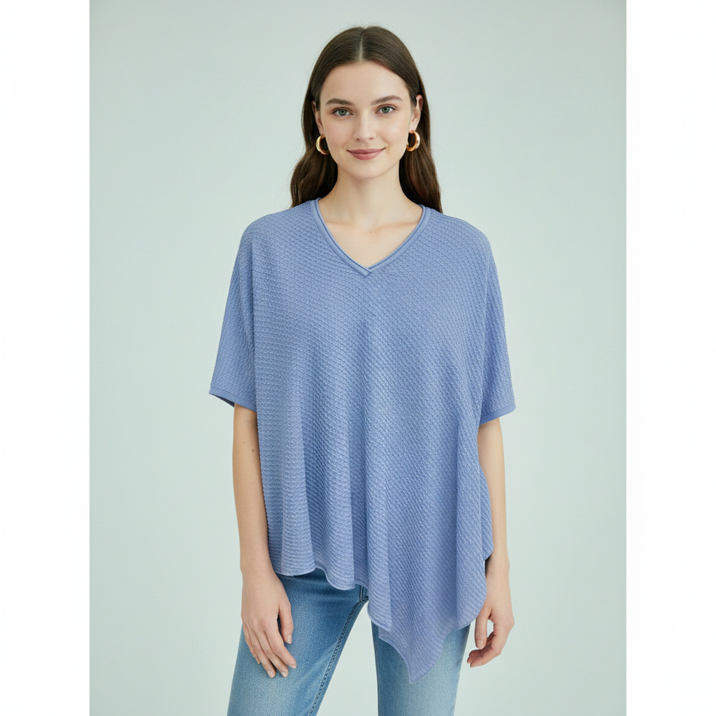 Mayorista SHEYA FASHION - Blusa de Punto Holgada con Dobladillo Asimétrico