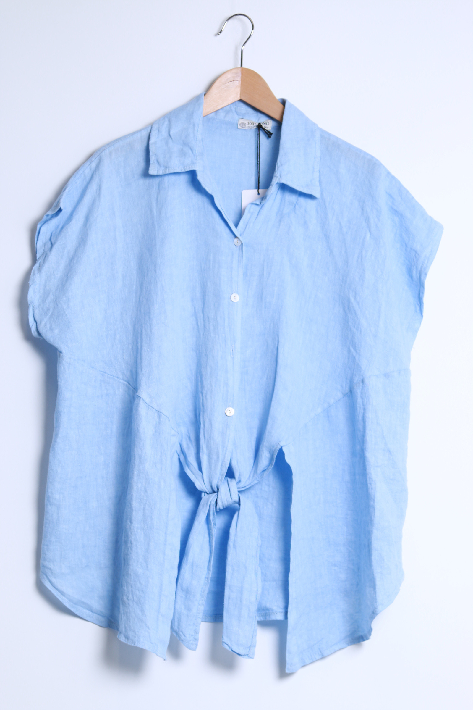 MYLAN Linen Tie-Front Shirt Linen shirt with tie detail | Paris 