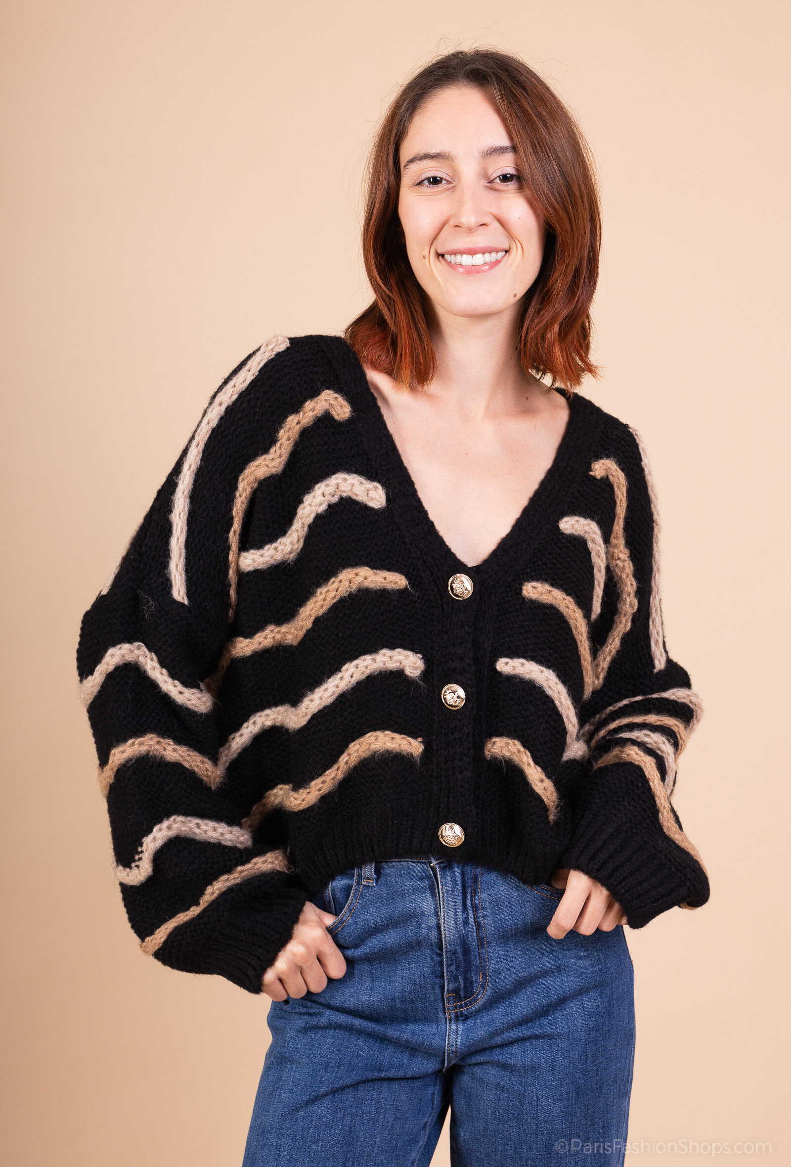 Grossiste SHYLOH - Gilet mohair à vagues
