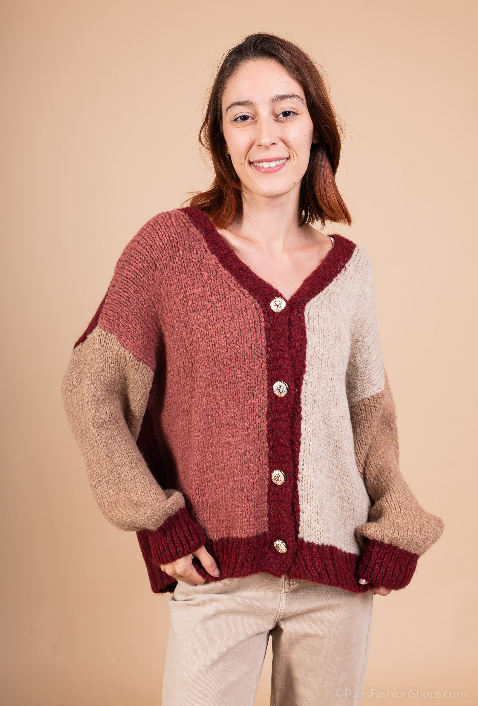 Grossiste SHYLOH - Gilet multicouleur en laine