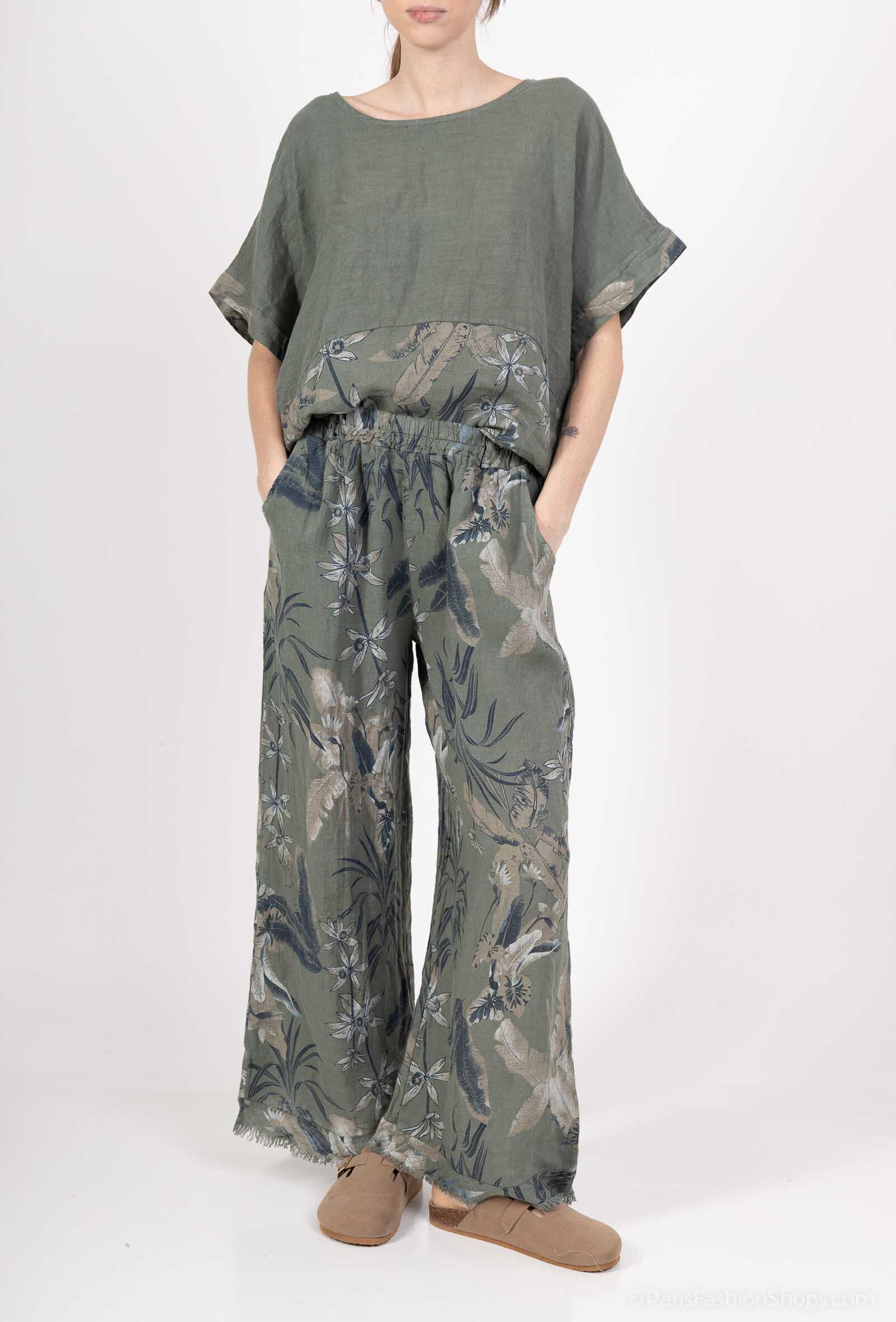 Wholesaler SHYLOH - Flower linen pants