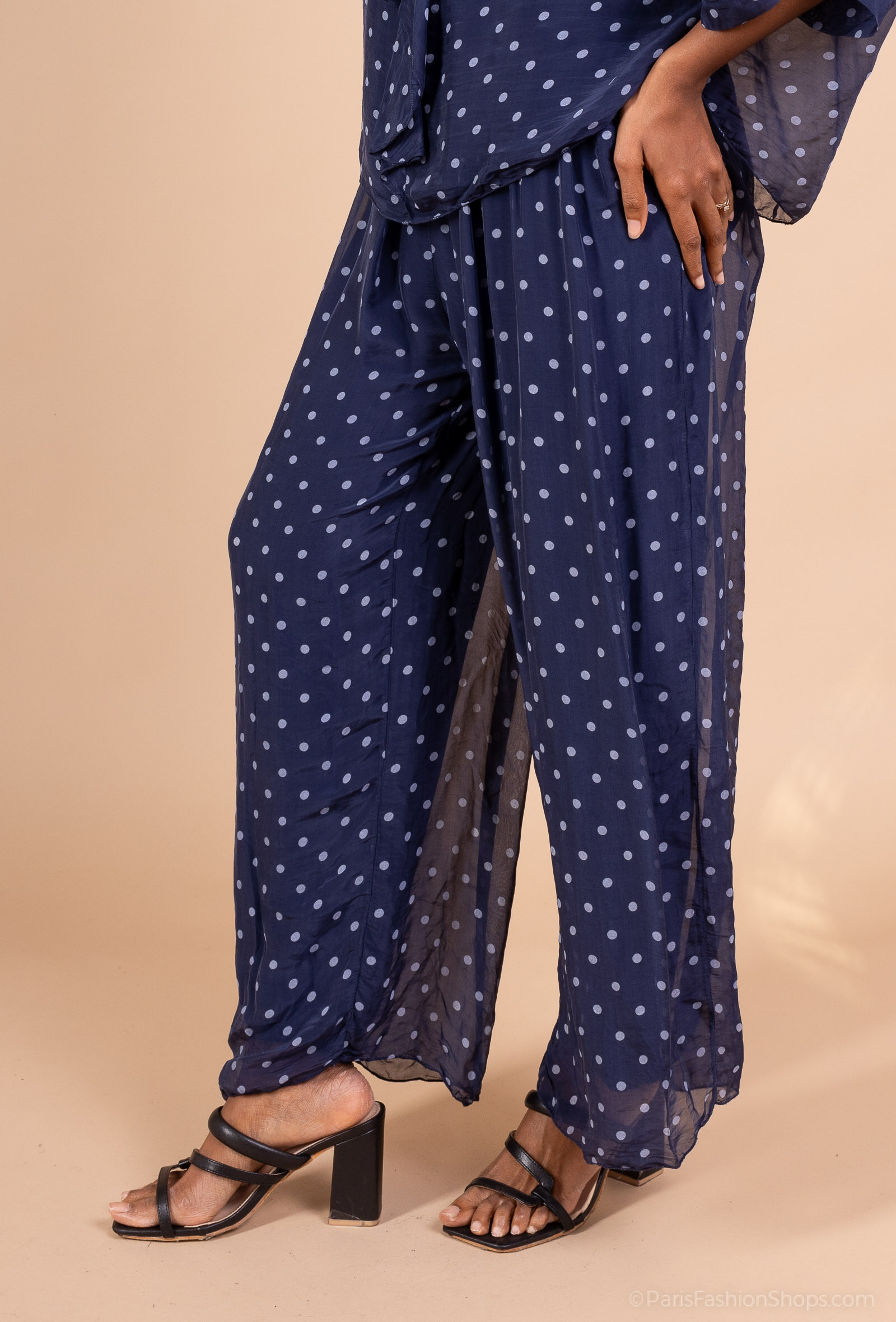 Mayorista SHYLOH - Pantalón de seda con lunares