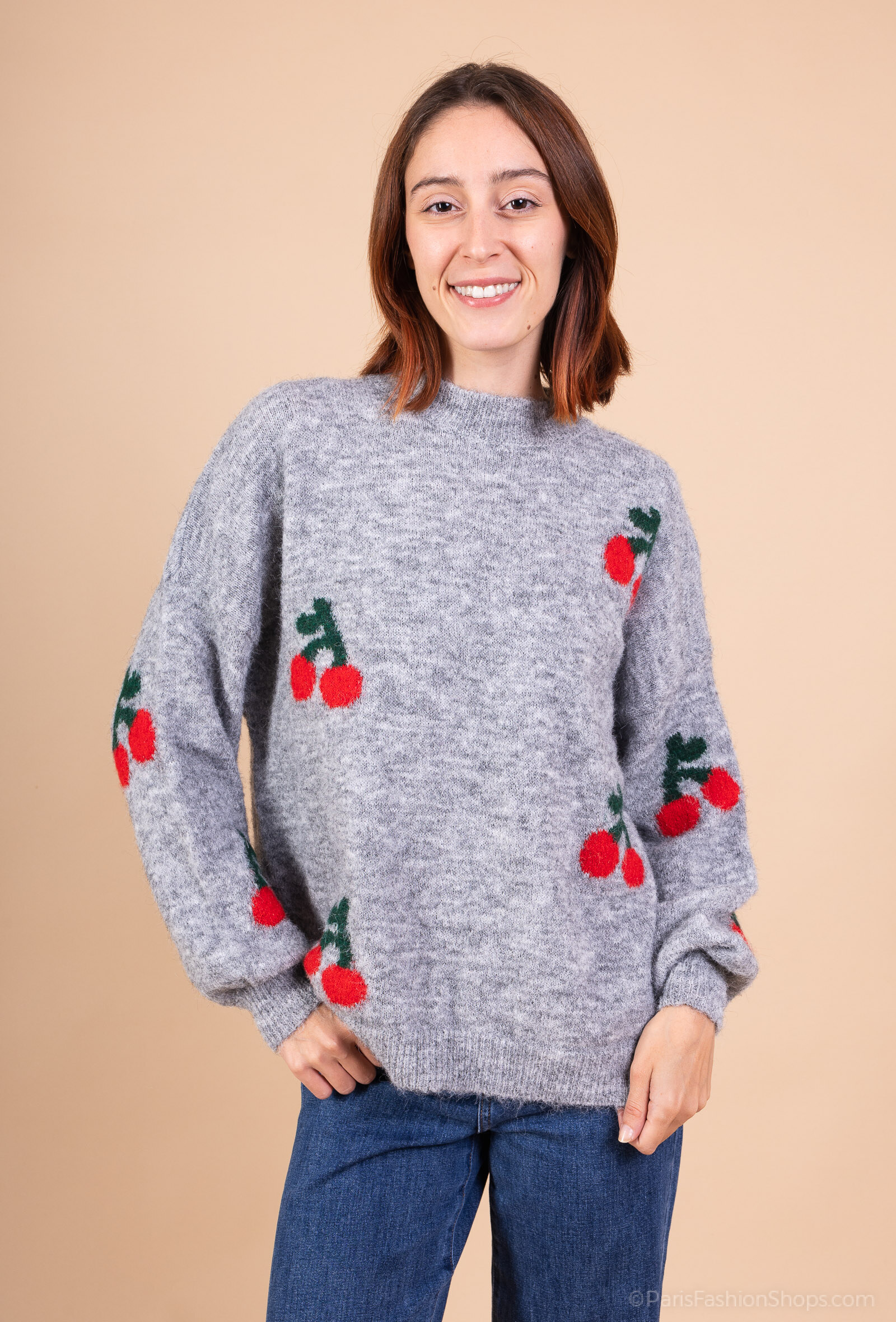 Grossiste SHYLOH - Pull cerise en laine