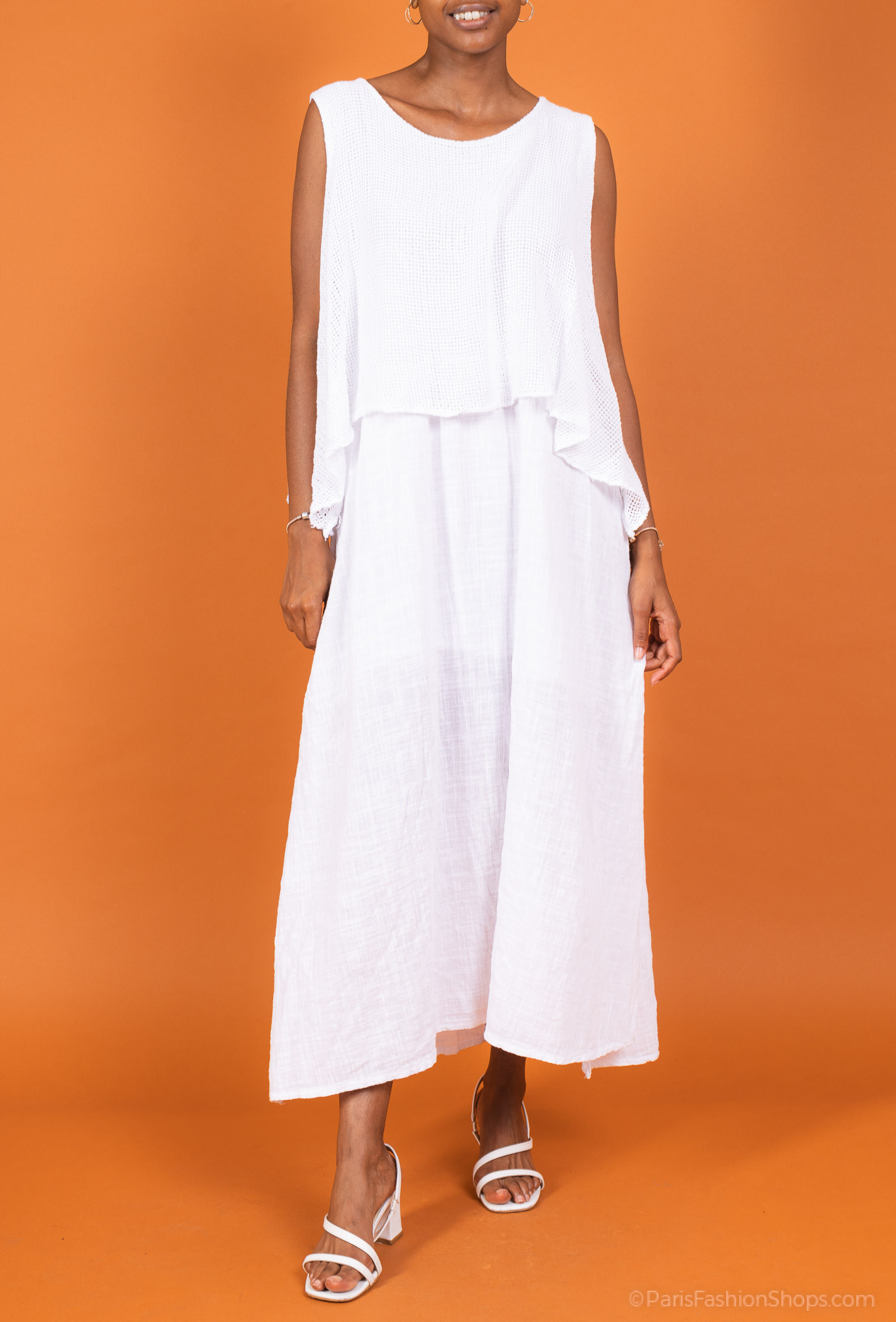 Großhändler SHYLOH - Bi-Material Baumwollkleid