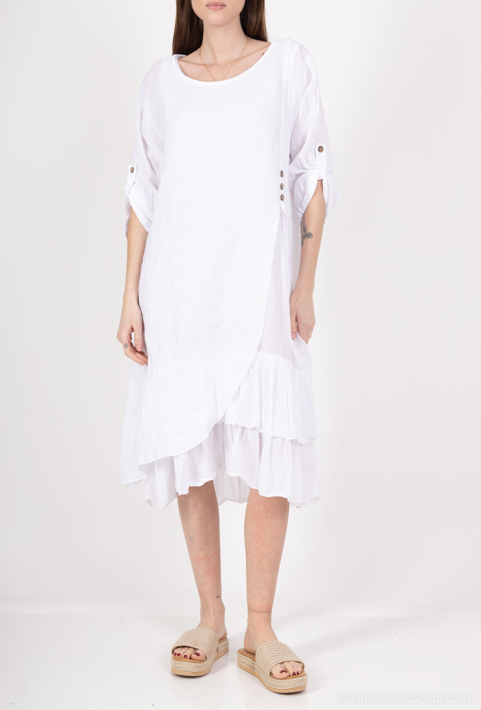 Wholesaler SHYLOH - 2 in 1 linen dress