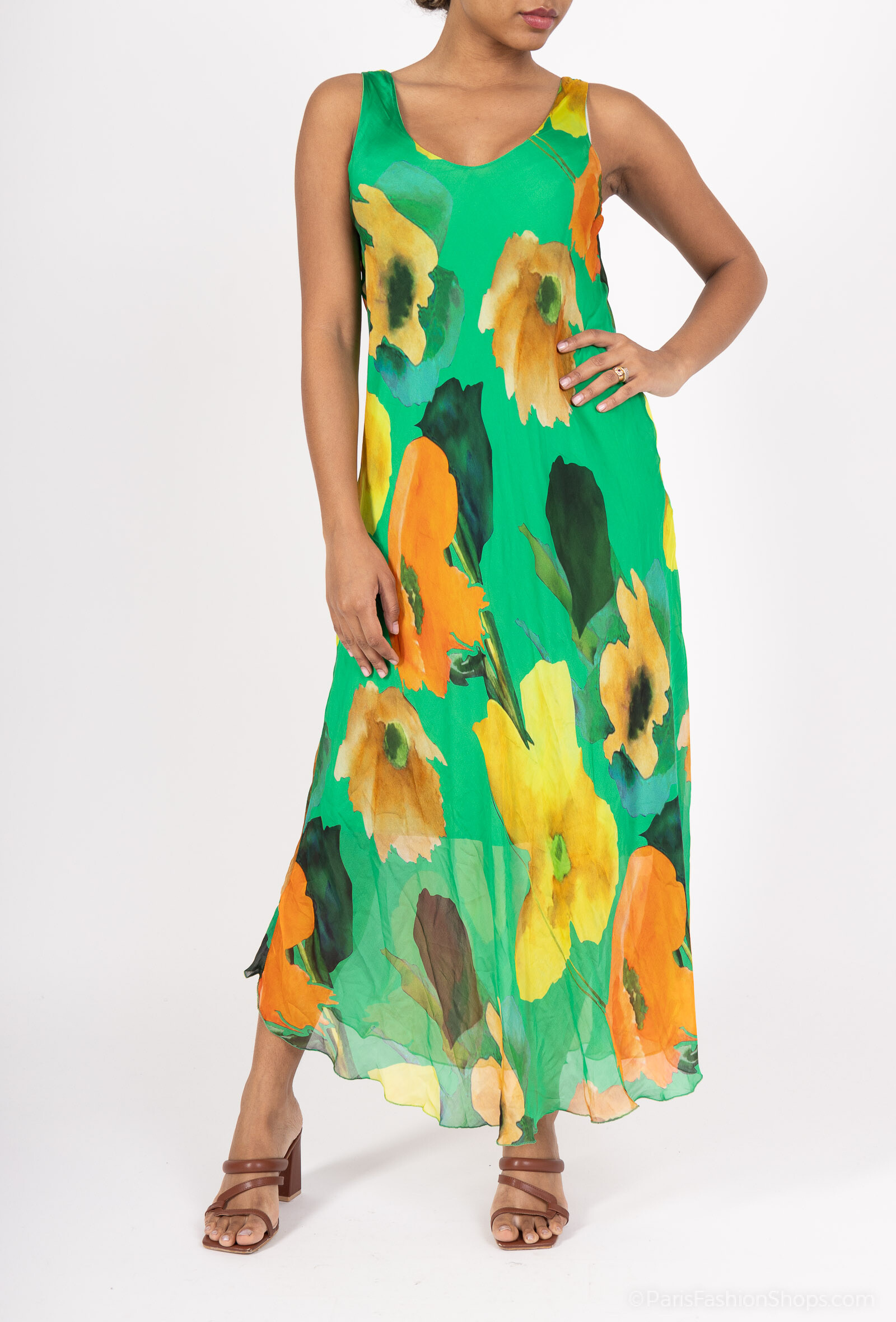 Wholesaler SHYLOH - Long Fluid Silk Print Dress