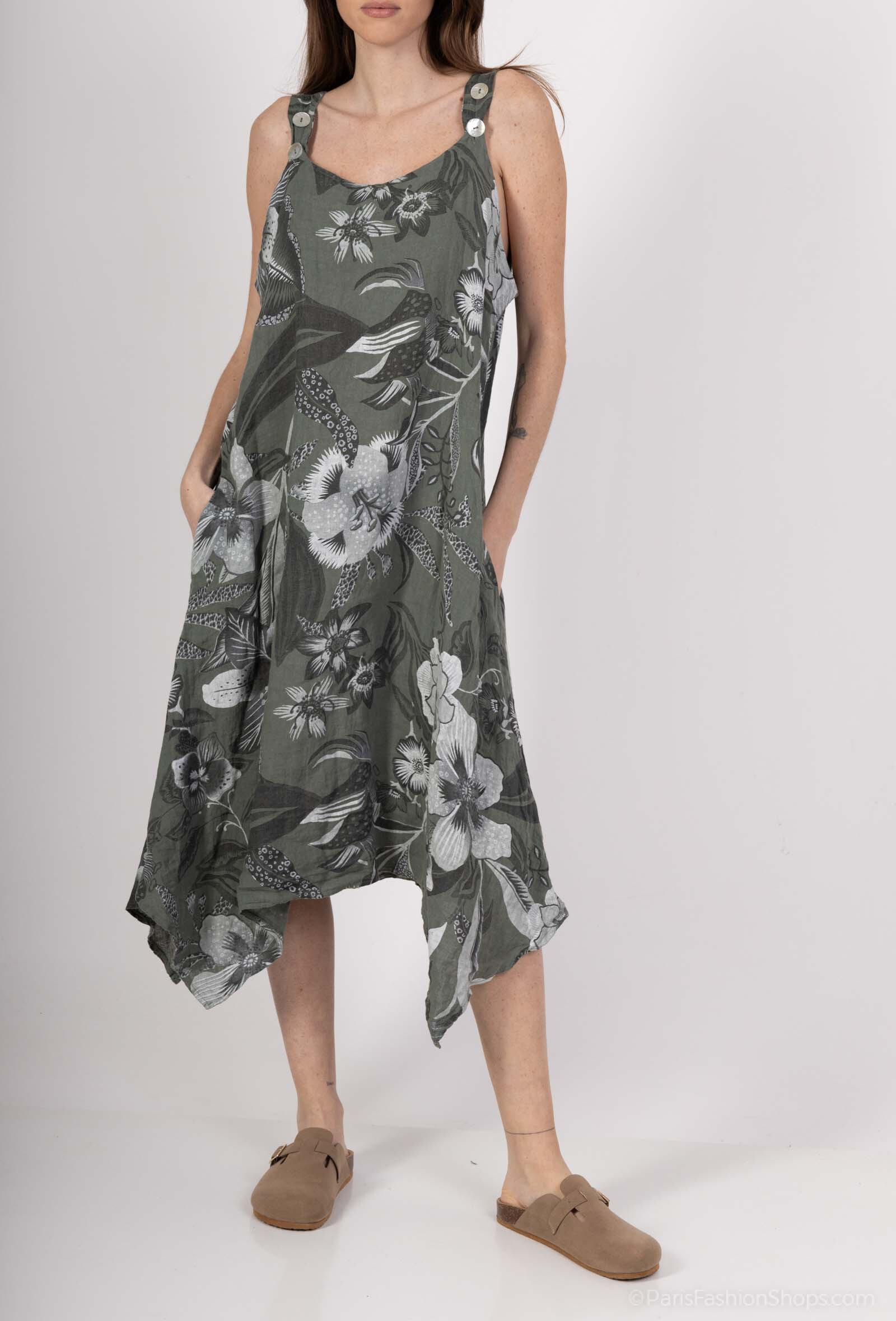 Wholesaler SHYLOH - Floral print linen dress