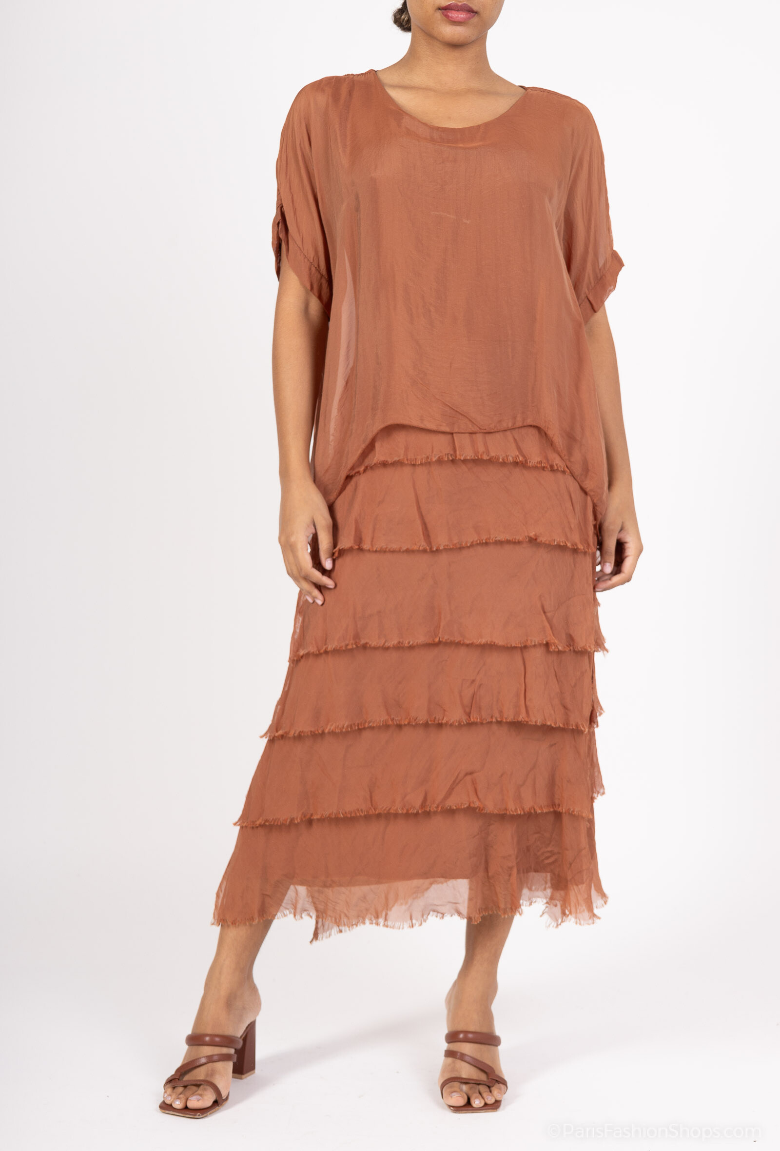 Wholesaler SHYLOH - Silk ruffle dress