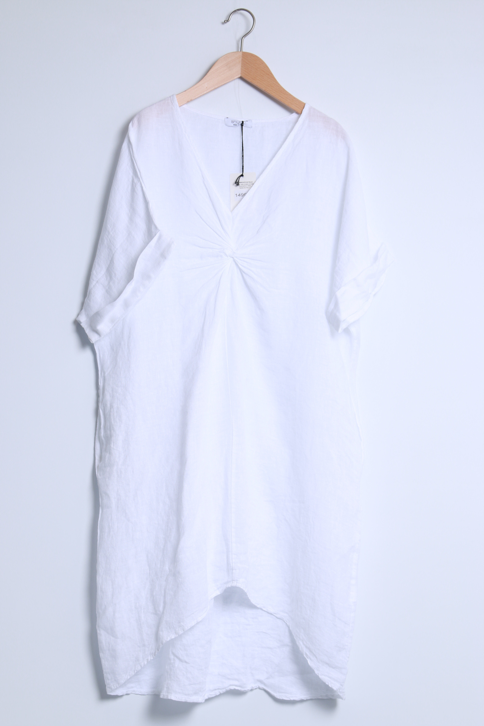 Mayorista SHYLOH - Vestido largo de lino con detalle retorcido