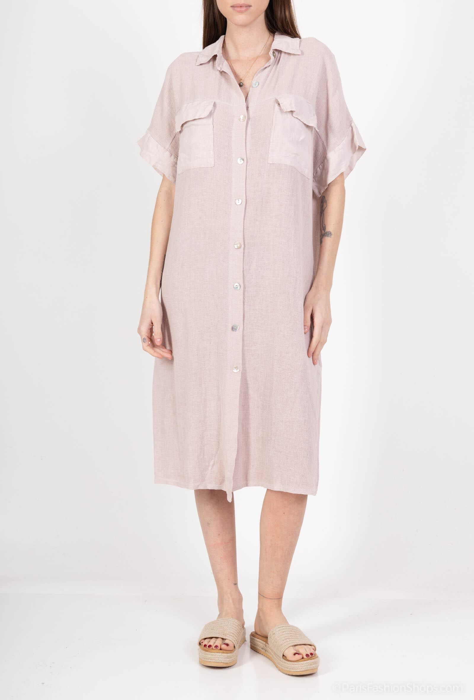 Wholesaler SHYLOH - Cotton linen shirt dress