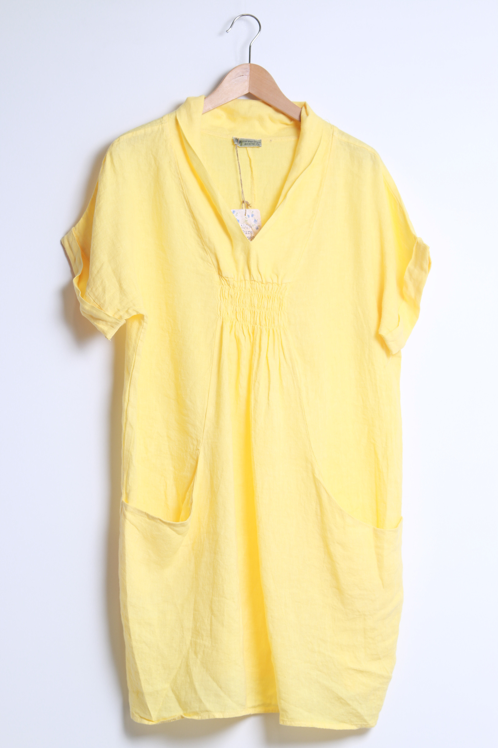 Mayorista SHYLOH - Vestido de lino con 2 bolsillos