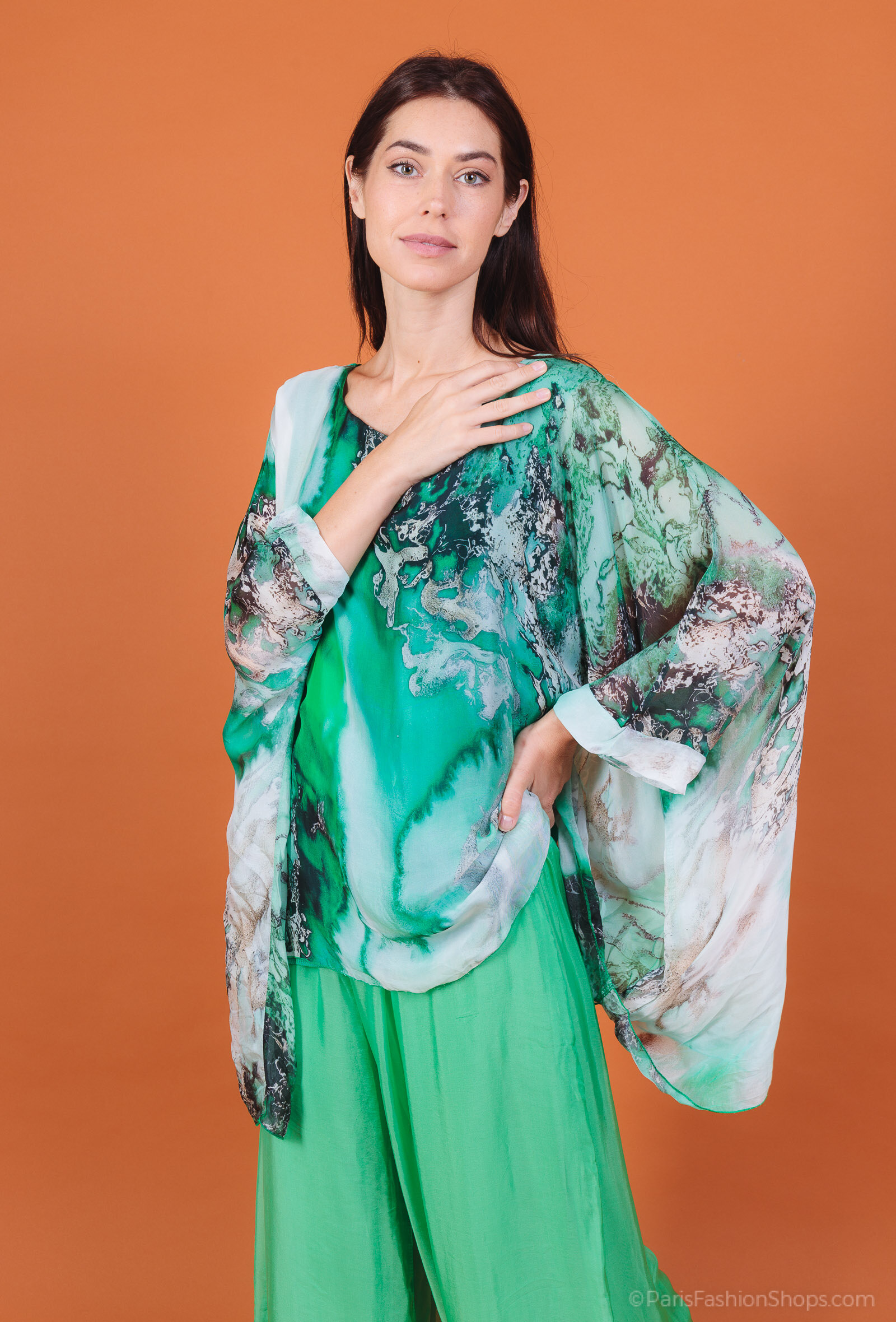 Mayorista SHYLOH - Top de seda estampado