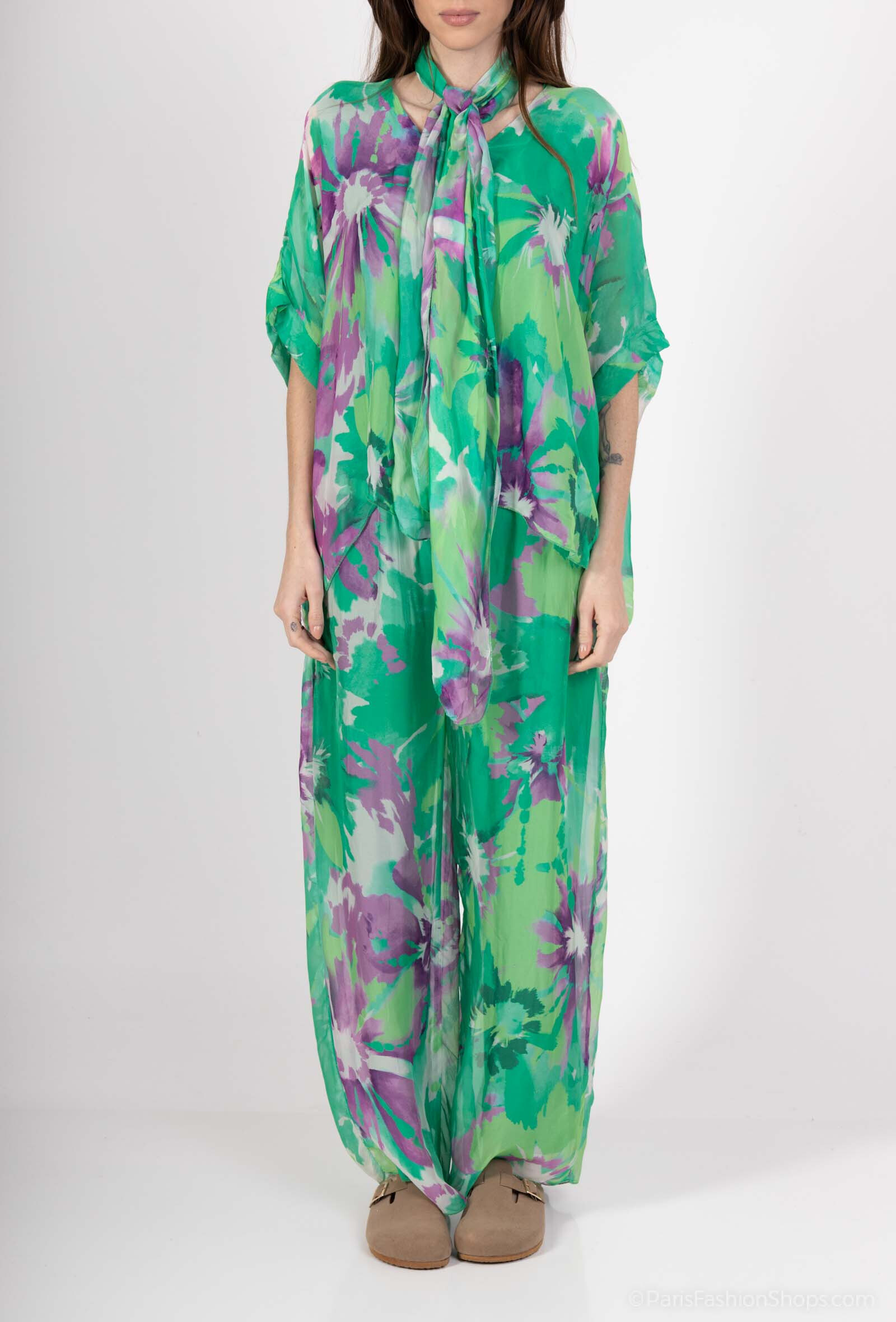 Wholesaler SHYLOH - Silk top and scarf