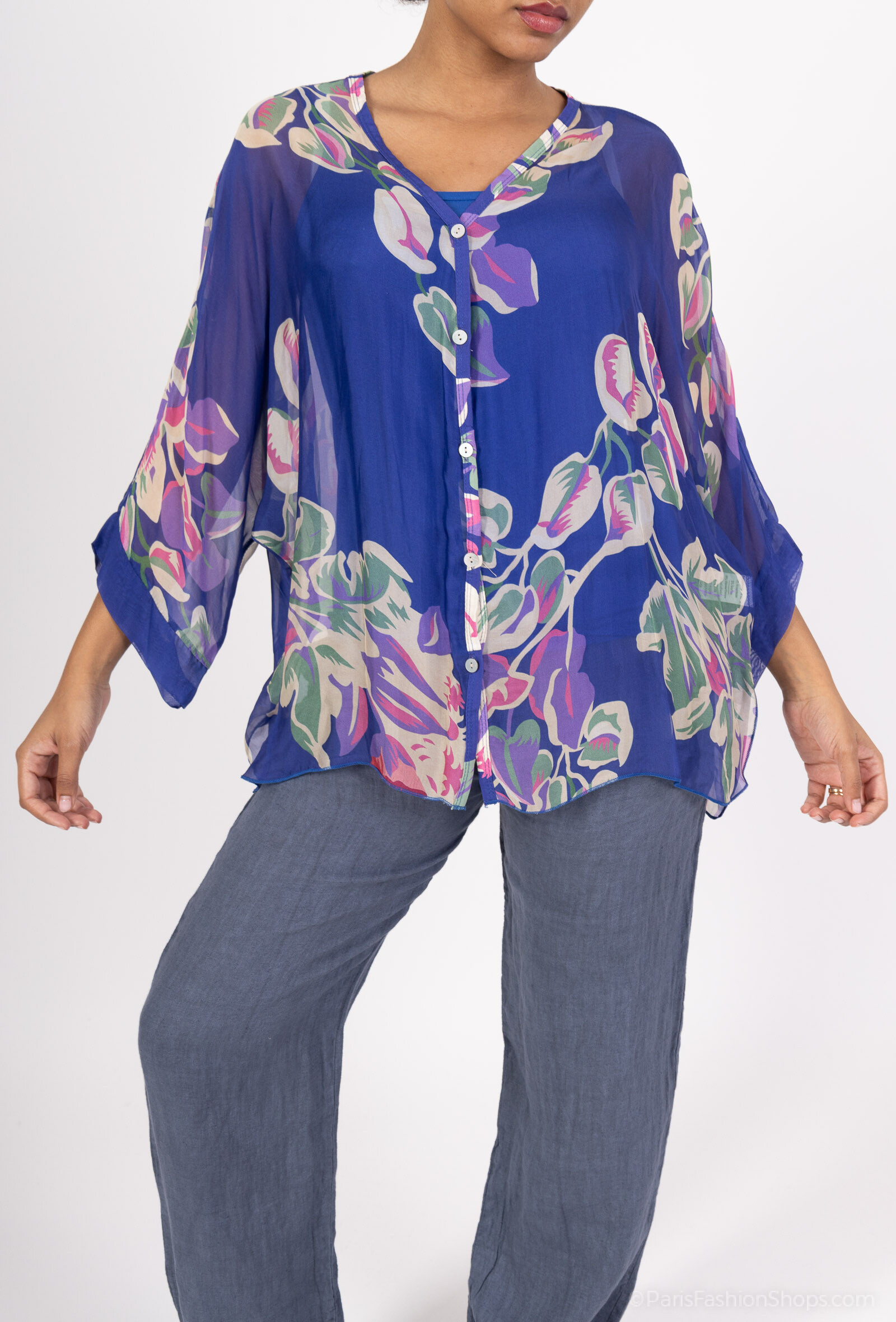 Wholesaler SHYLOH - Top 2 pieces printed in silk