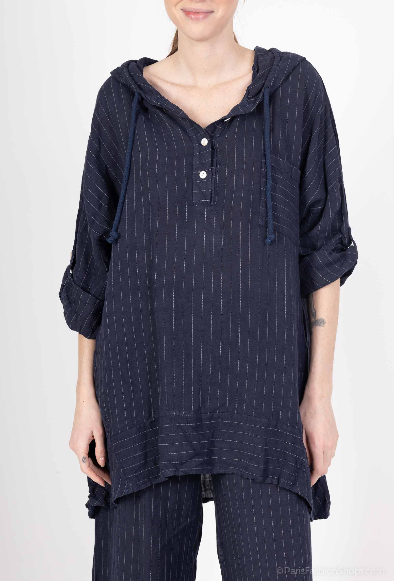 Wholesaler SHYLOH - Linen striped tunic