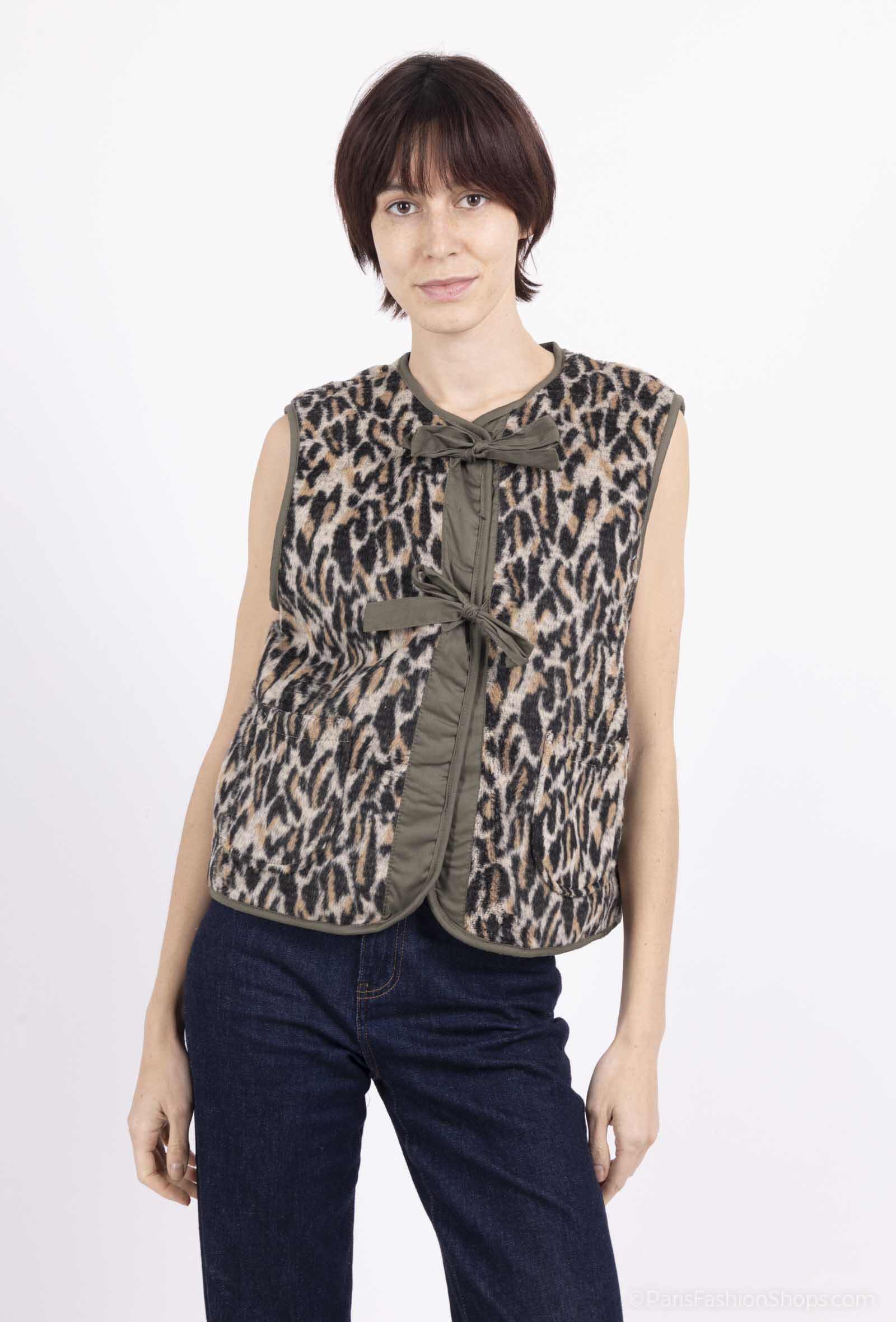 Großhändler SHYLOH - Steppweste ärmellos animalprint 2 taschen