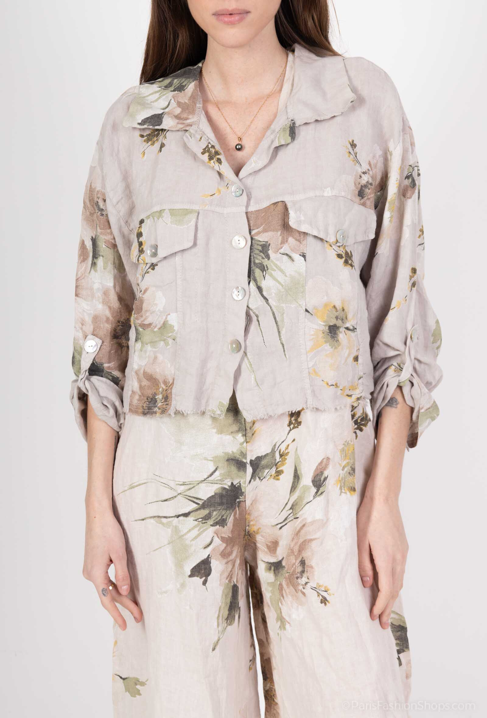 Wholesaler SHYLOH - Flower linen jacket