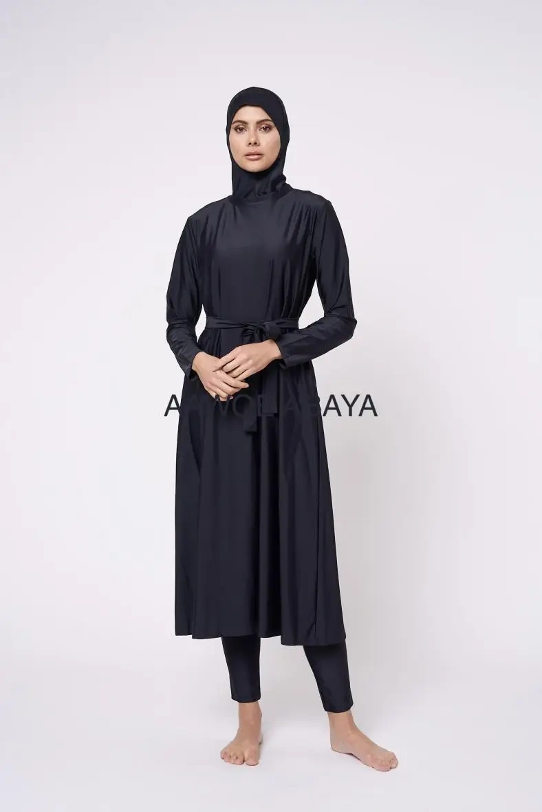 Grossiste SILVER FASHION - Burkini 4 pièces avec tunique longue, legging, brassière et bonnet