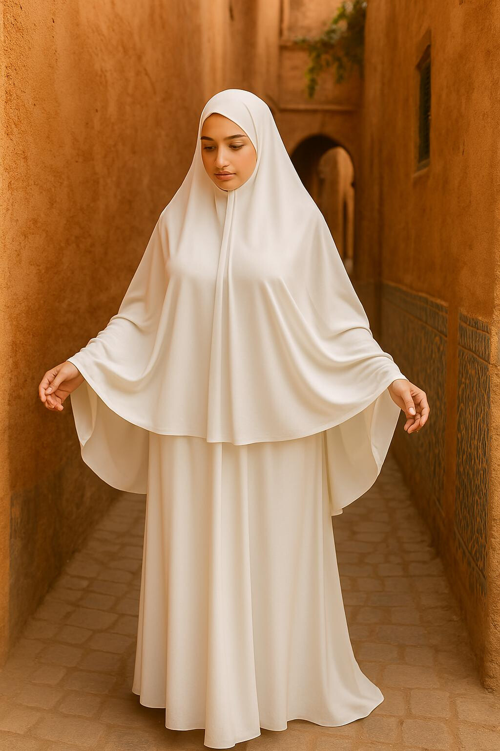 Wholesaler SILVER FASHION - Fluid abaya with wide sleeves