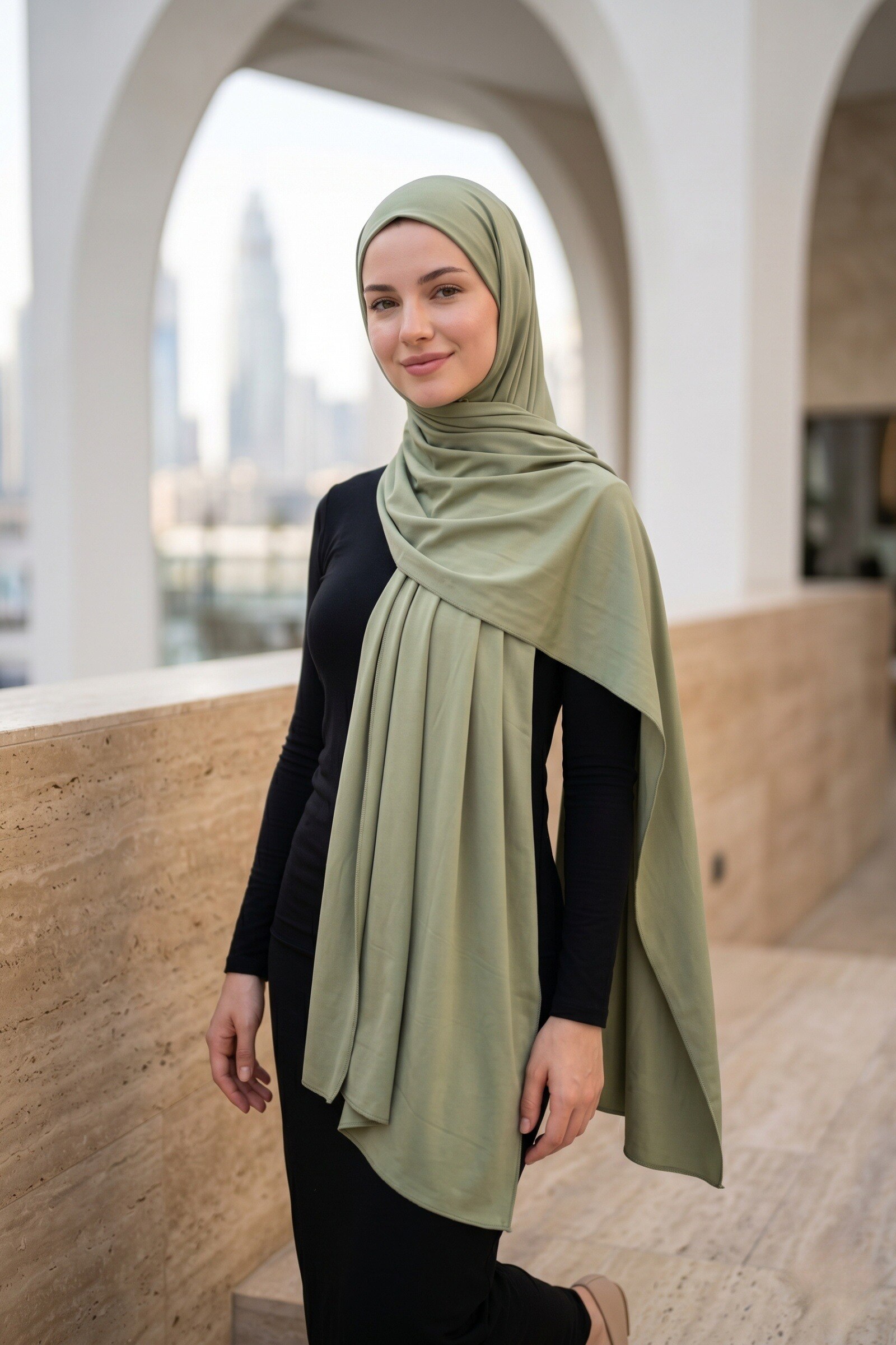 Grossista SILVER FASHION - Hijab in jersey drappeggiato