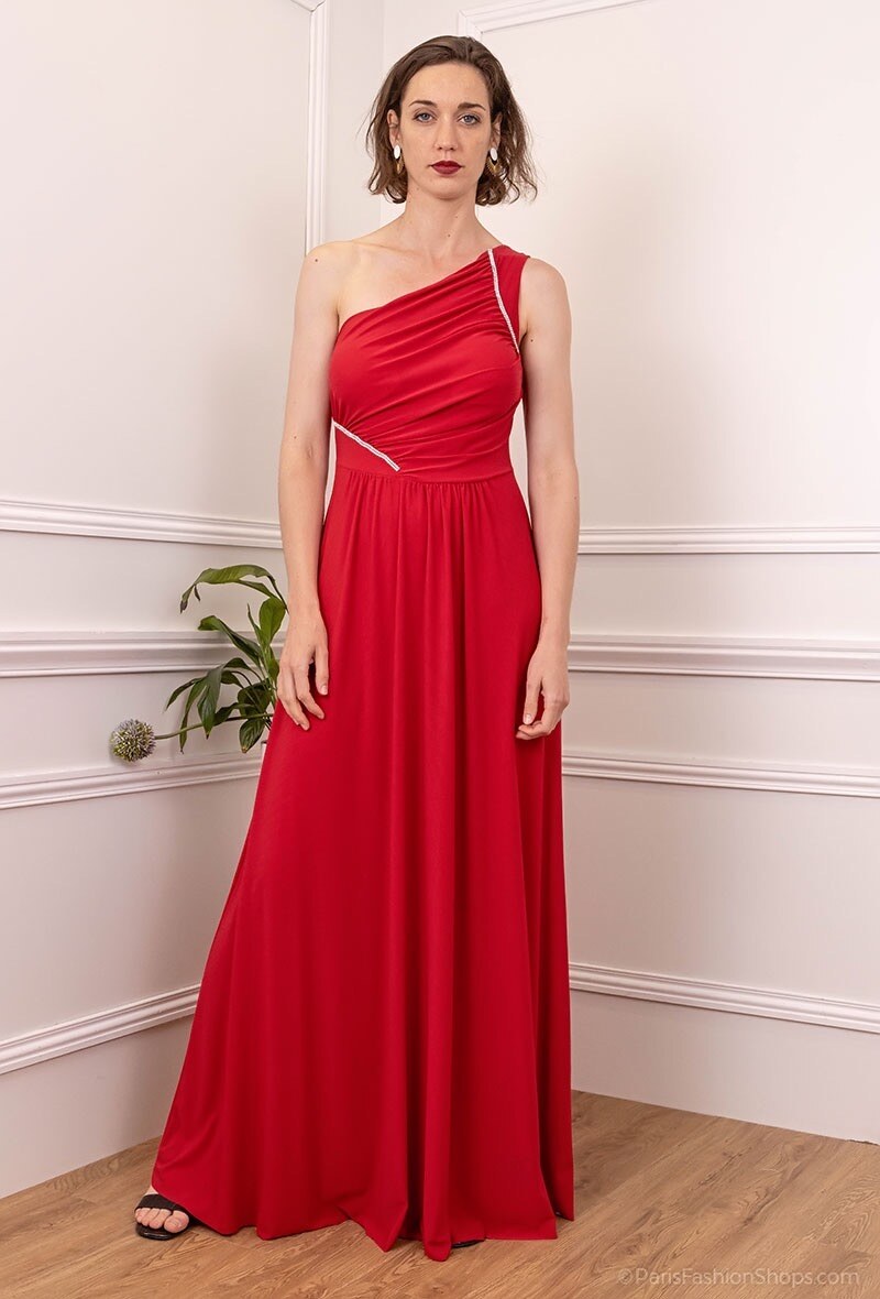 Wholesaler SILVER FASHION - Chic asymmetrical dress with rhinestones