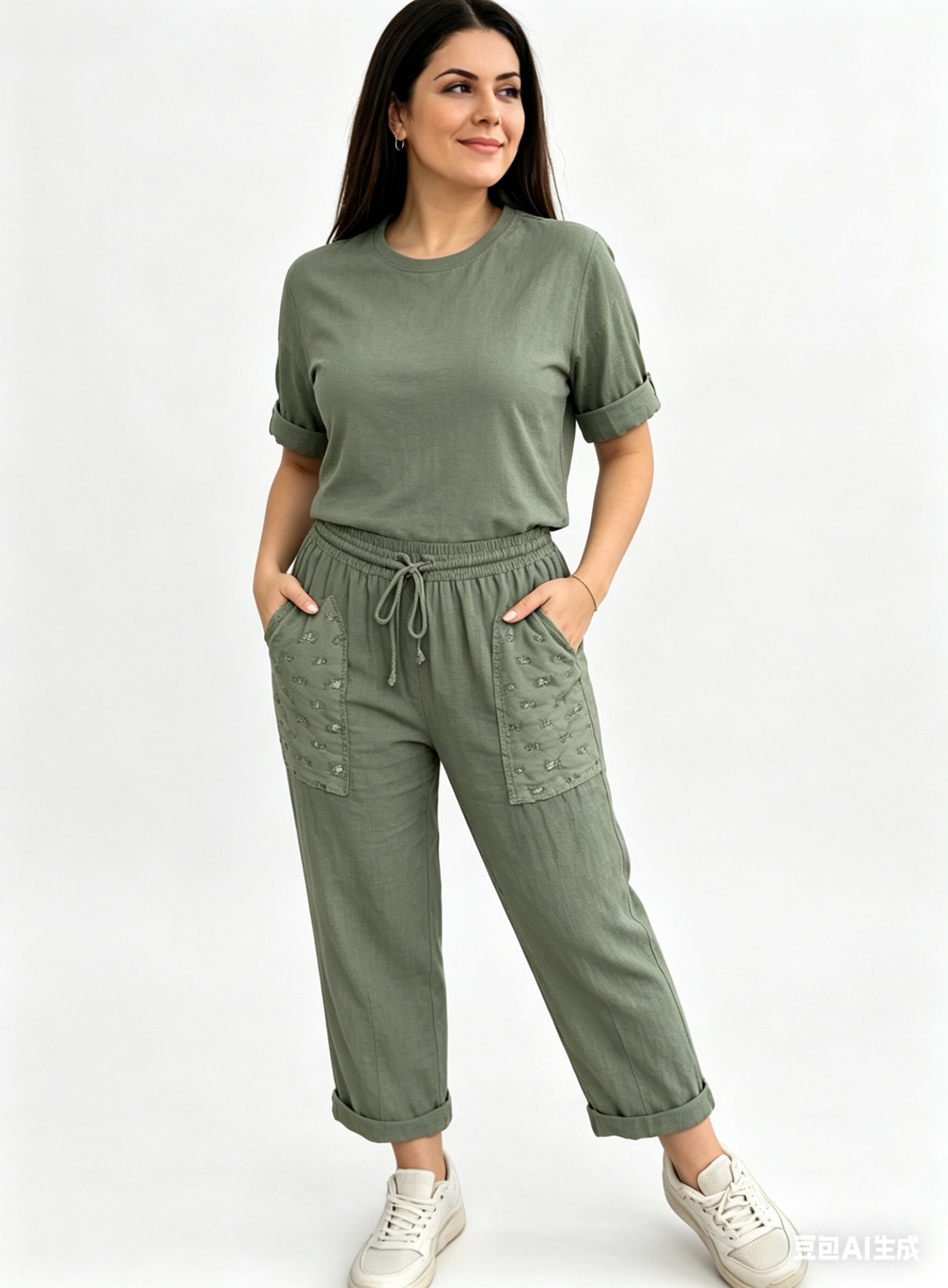 Wholesaler SILVIA - Pure linen trousers with slim leg