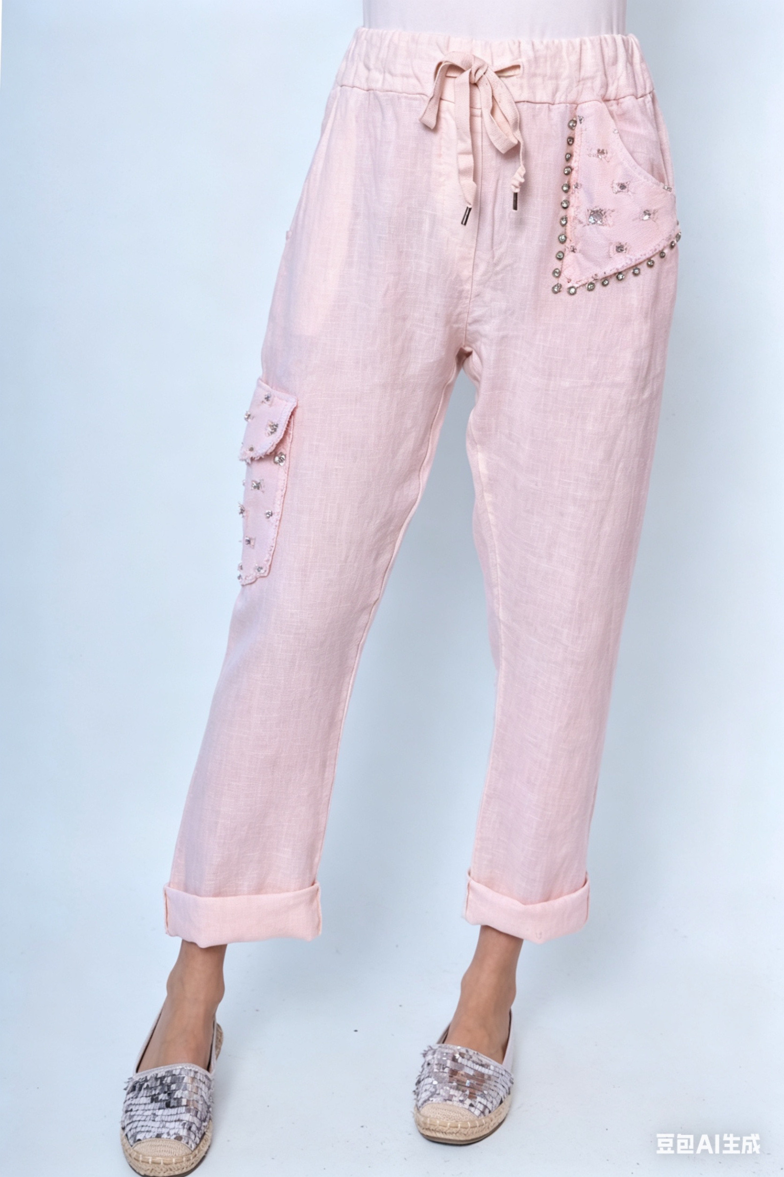 Wholesaler SILVIA - Pure linen trousers with slim leg