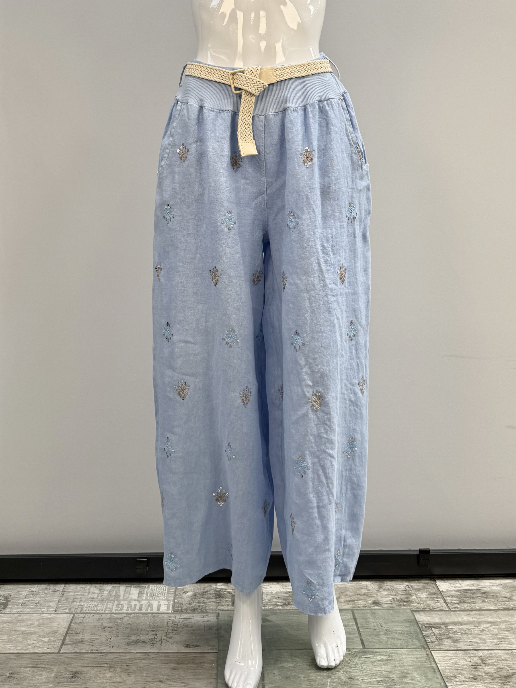 Mayorista SILVIA - Pantalón palazzo con bordado