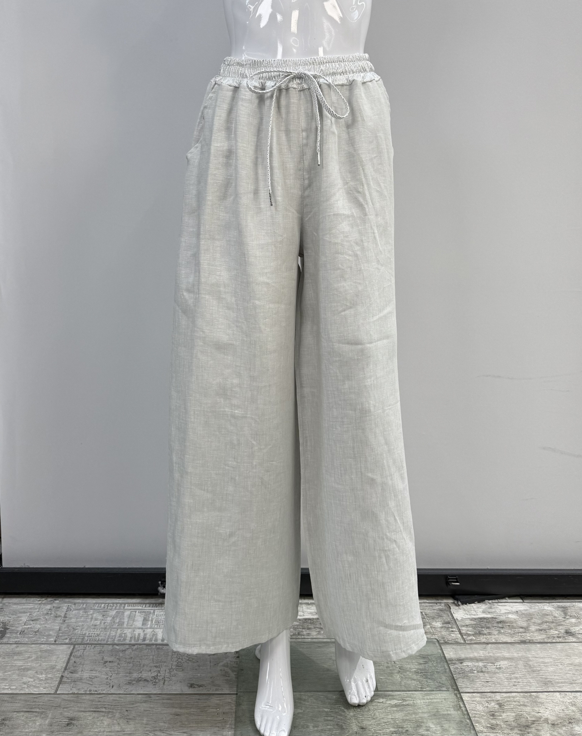 Wholesaler SILVIA - Smooth wide-leg trousers in pure linen