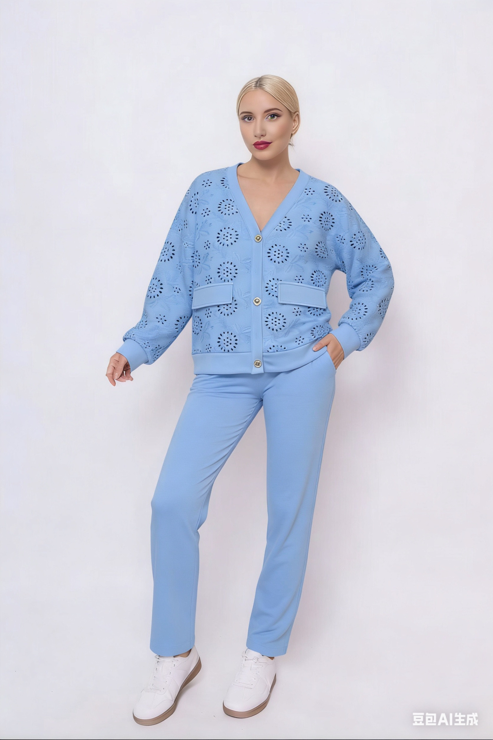 Grossiste SILVIA - Veste avec broderie ajourée