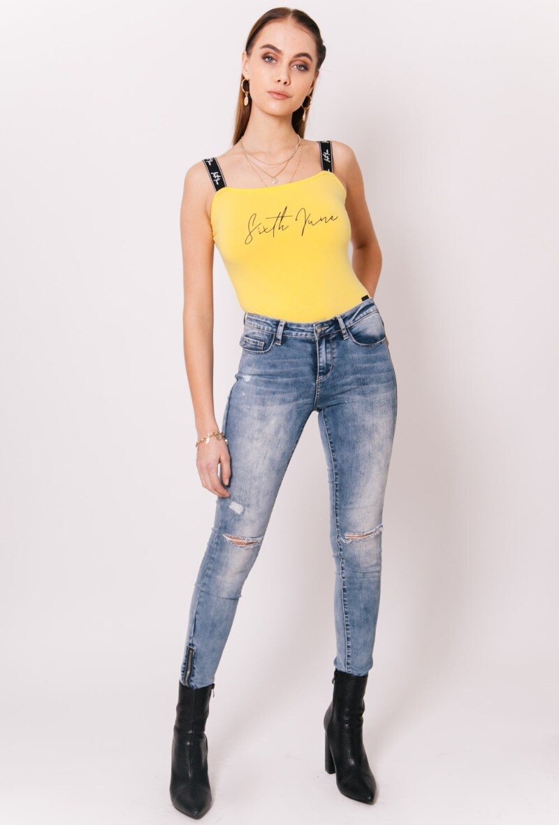 Wholesaler Sixth June Paris - Yellow signature logo bodysuit