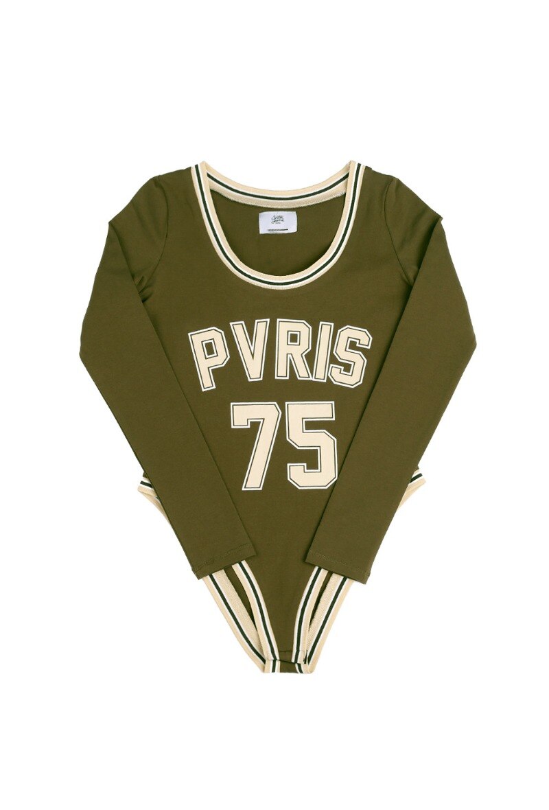 Wholesaler Sixth June Paris - Sixth June PVRIS 75 bodysuit long sleeves sport khaki