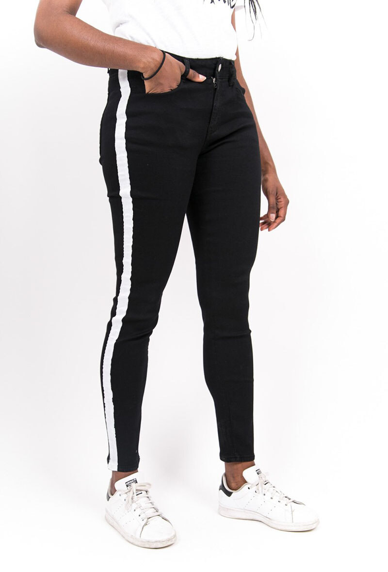 Wholesaler Sixth June Paris - Black white striped jeans