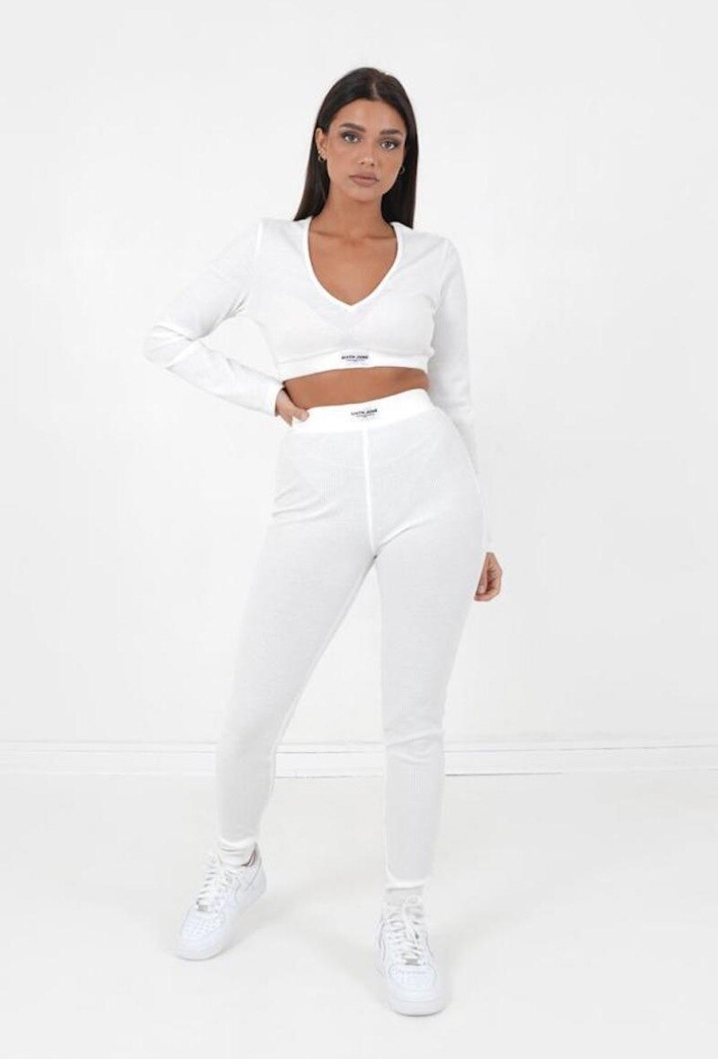Wholesaler Sixth June Paris - Ribbed leggings White