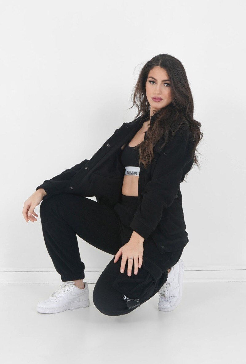 Wholesaler Sixth June Paris - Fleece cargo pants Black