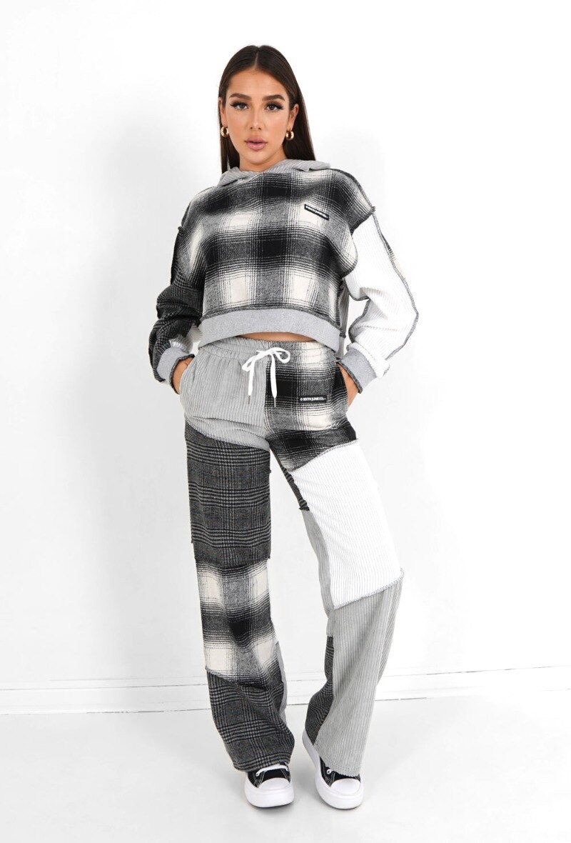 Wholesaler Sixth June Paris - Multi-fabric trousers Gray