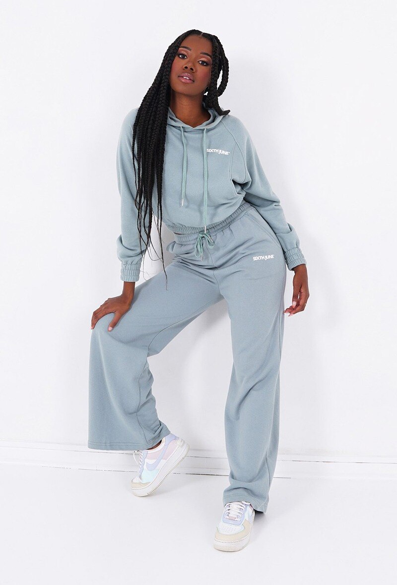 Wholesaler Sixth June Paris - Cropped logo hoodie Blue